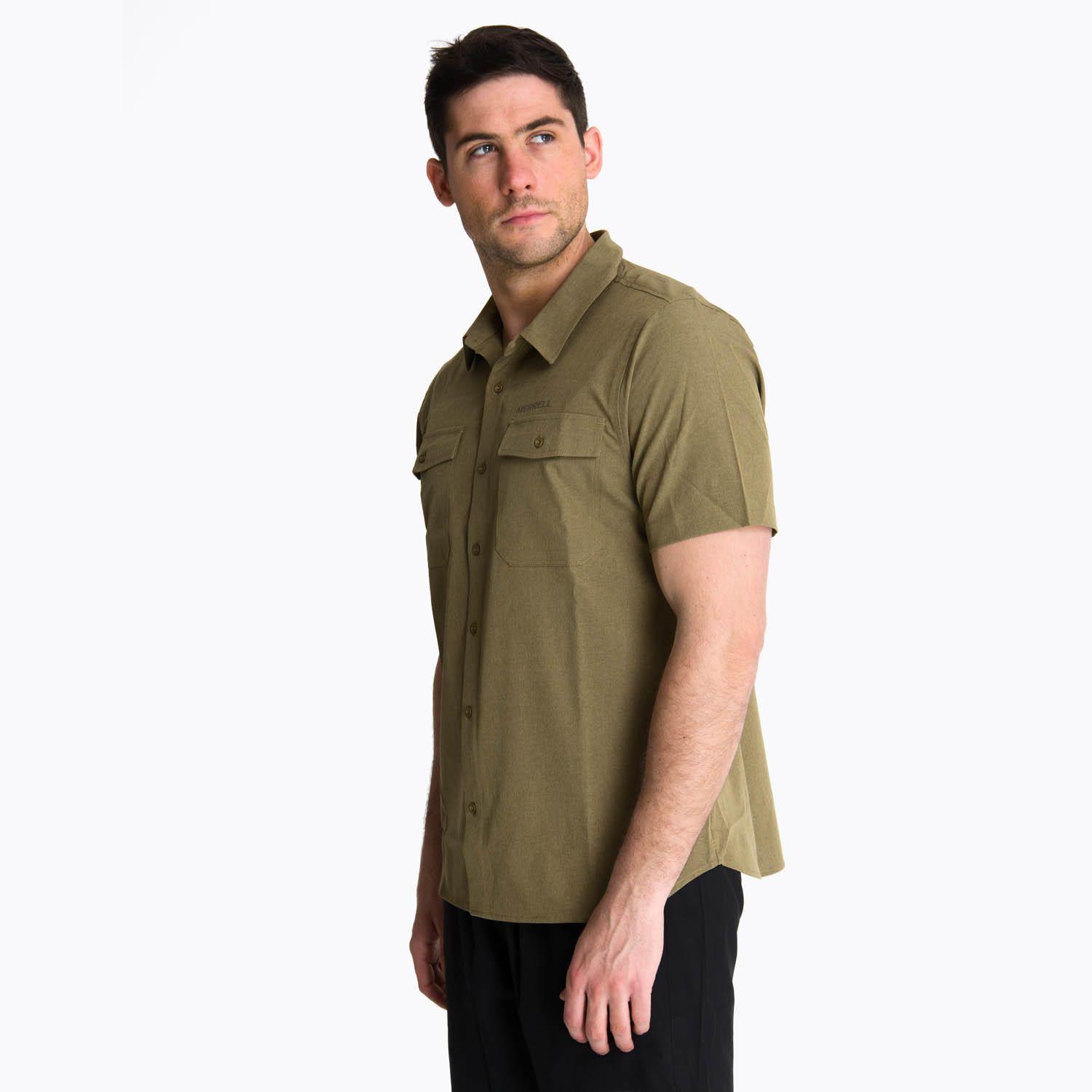 Camisa Manga Corta Hombre Akaroa Verde Musgo -1