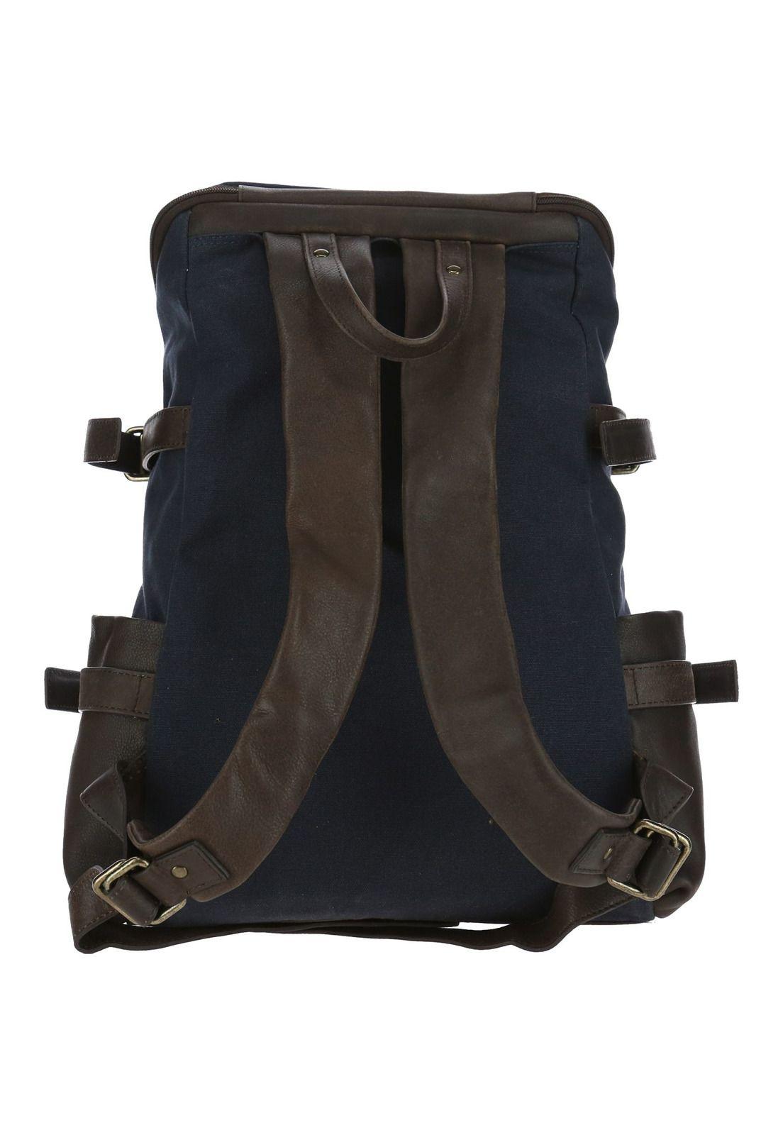 Mochila Canvas Encerado Y Cuero Wx Leiria Back-2