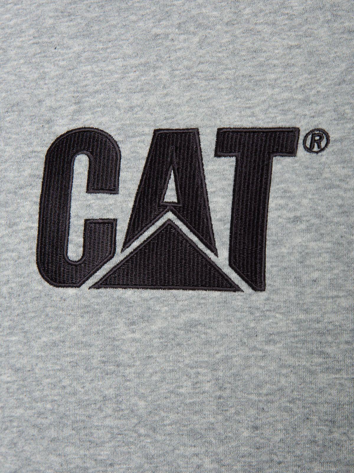 Polerón Hombre Fleece Cat Logo Pullover Hoodie Gris-4