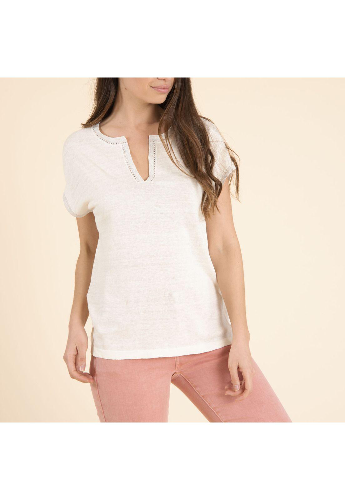 Polera Lino Orgánico Mujer Cleo Crema-1