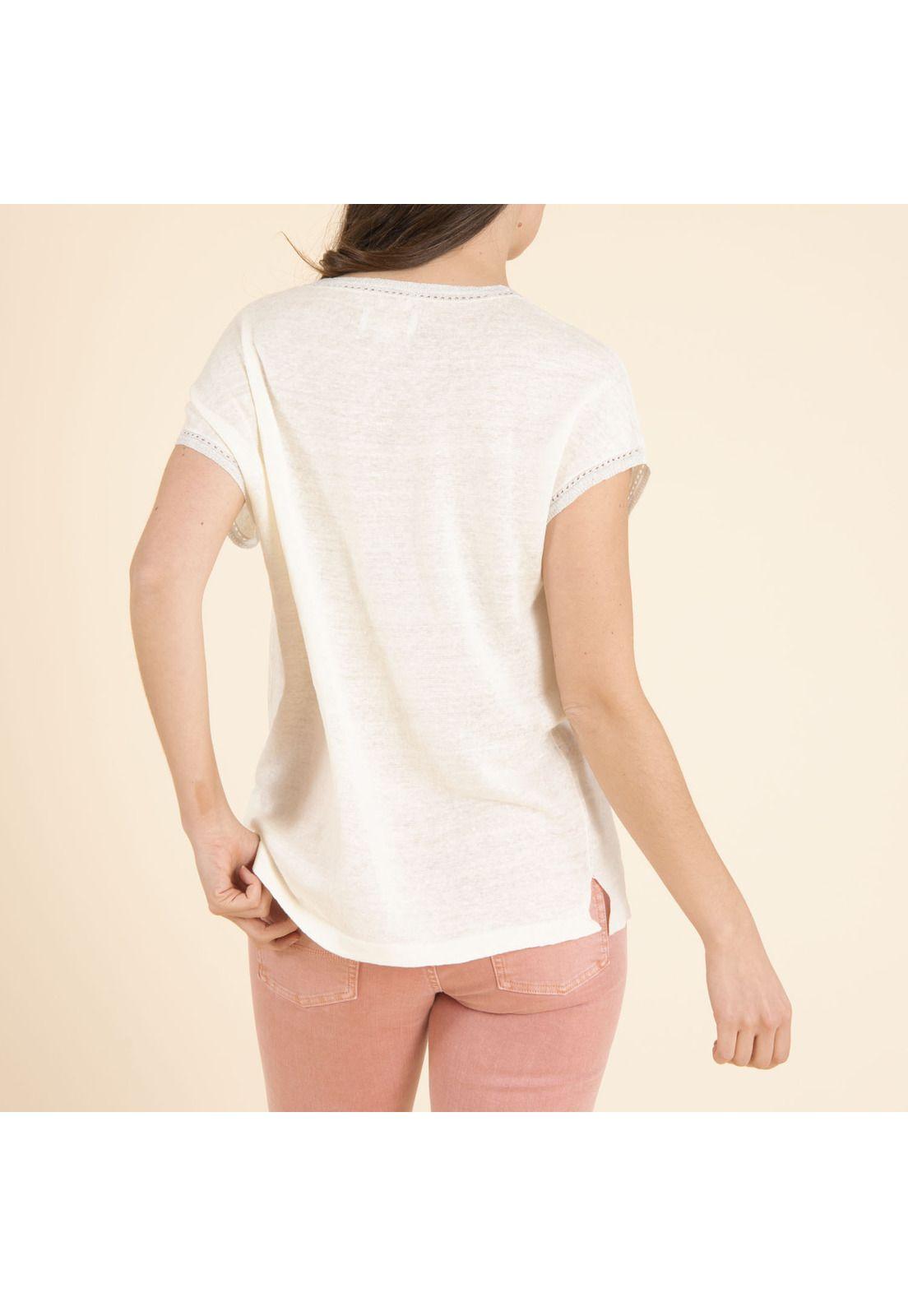 Polera Lino Orgánico Mujer Cleo Crema-3