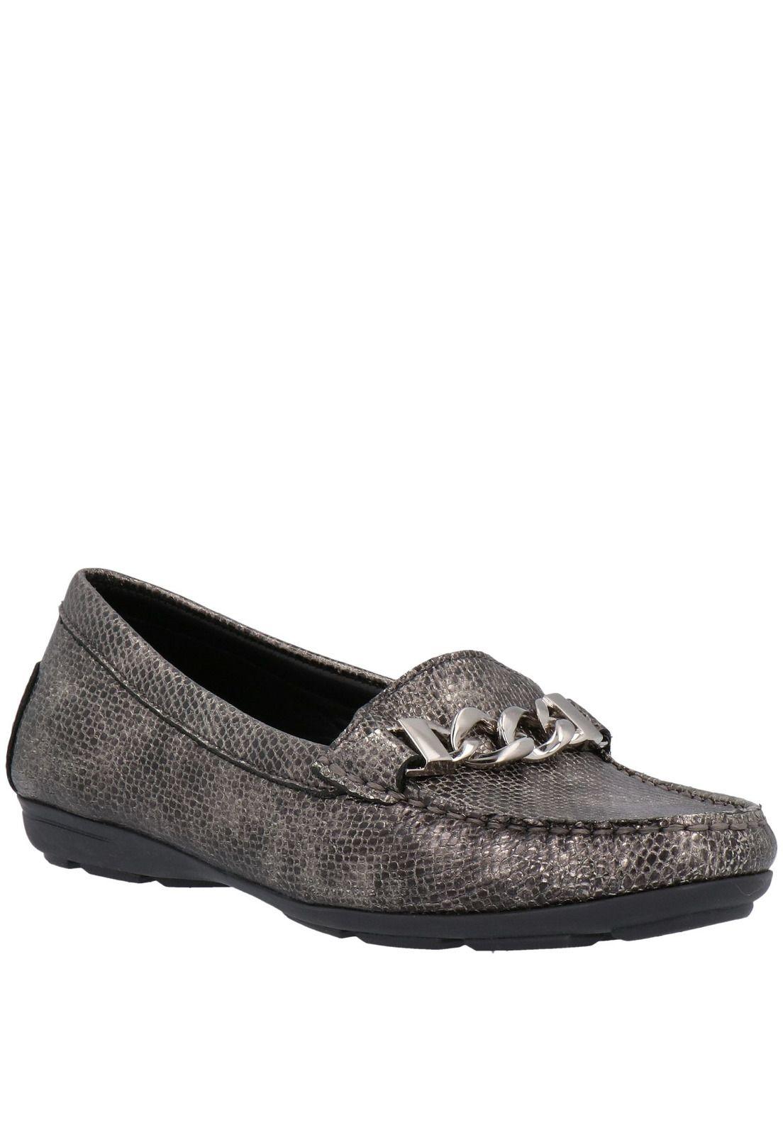 Mocasin Mujer Cuero Pola Plateado-0