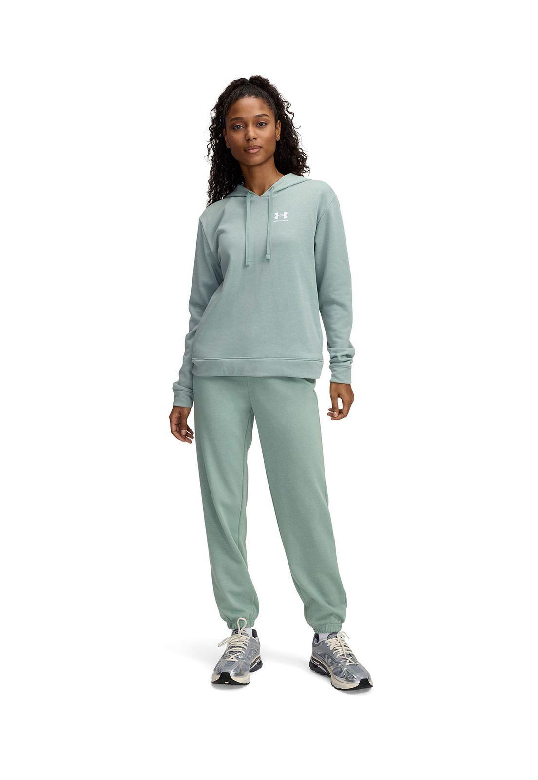 Jogger UA Rival terry verde para mujer-3