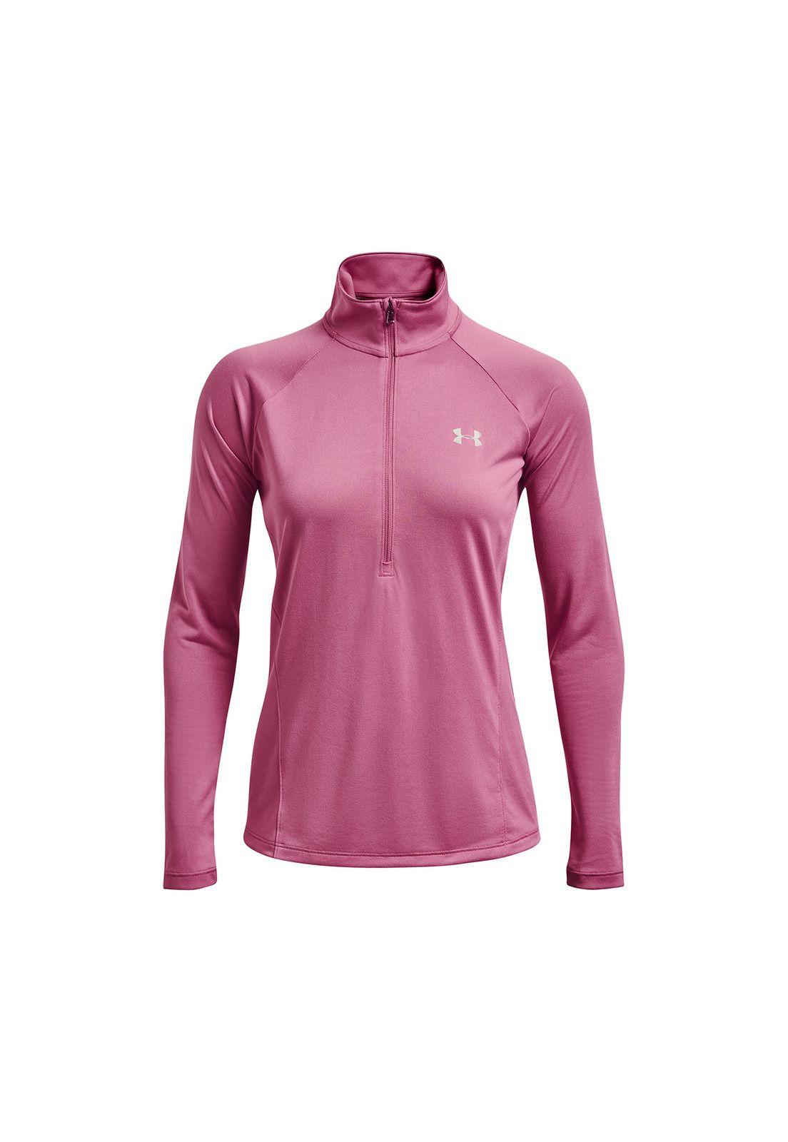 Polerón Mujer Tech Hlf Zip - Solid Rosa-0