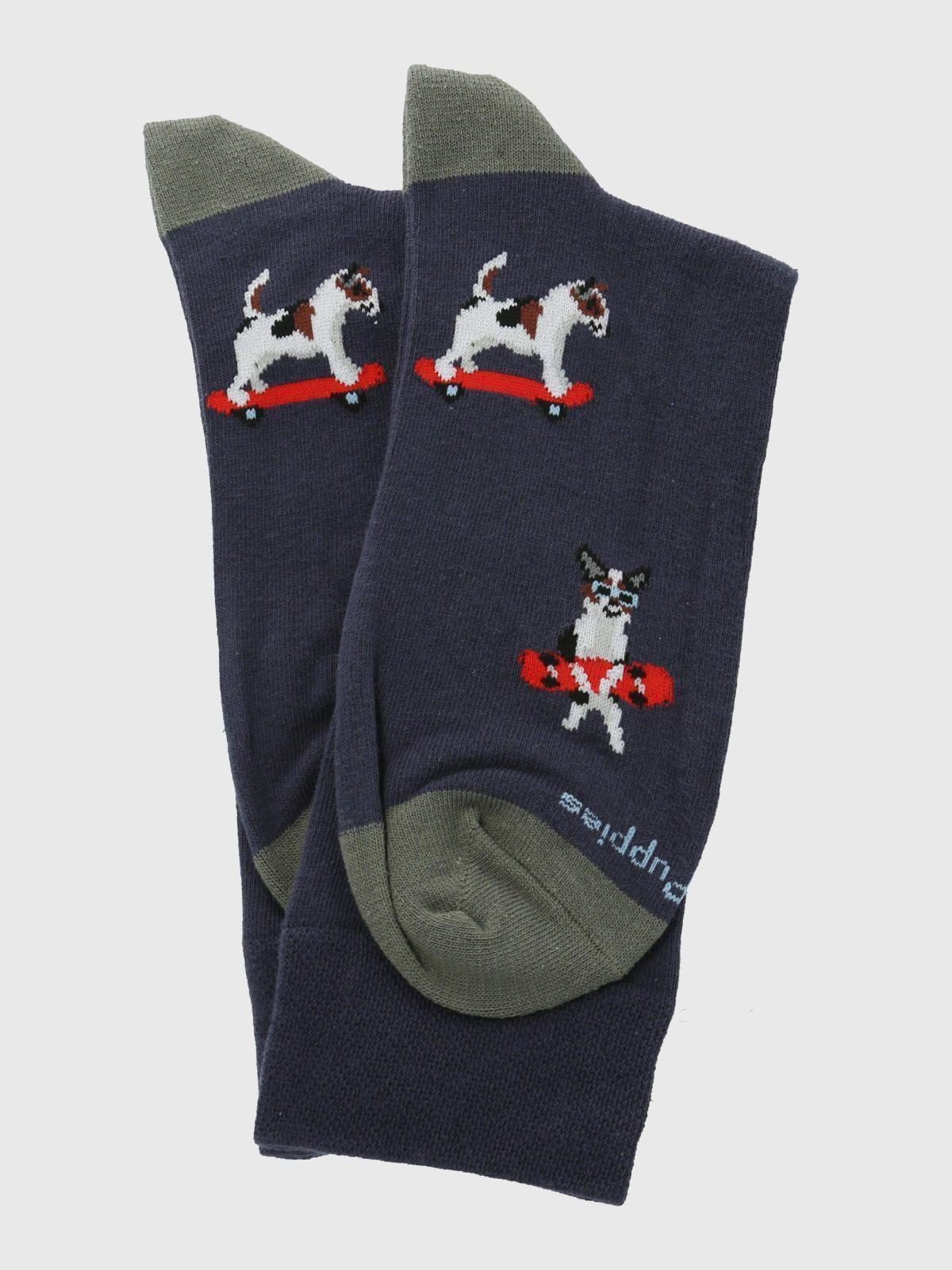 Calcetín Algodón Hombre C Cuff Skatedog Azul-2