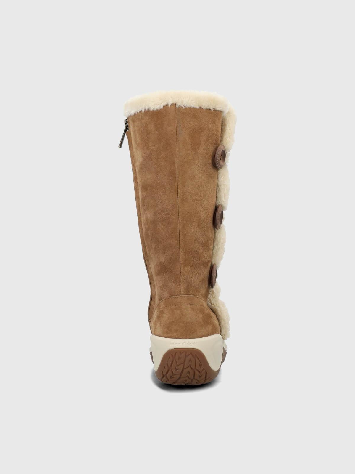 Bota Cuero Mujer Alove Button Café-6