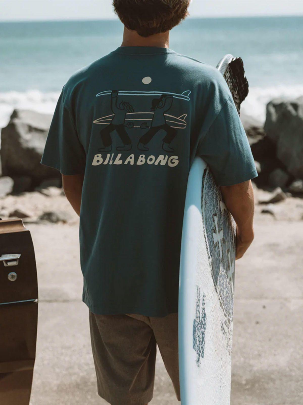 Polera M/C Hombre Split The Peak Celeste-5