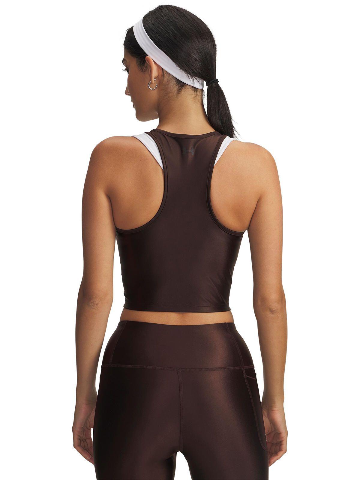 Polera sin mangas Training  mujer Motion Shine café -1