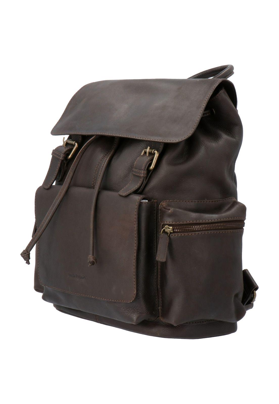 Mochila Cuero Thu Fuji Back Café-1