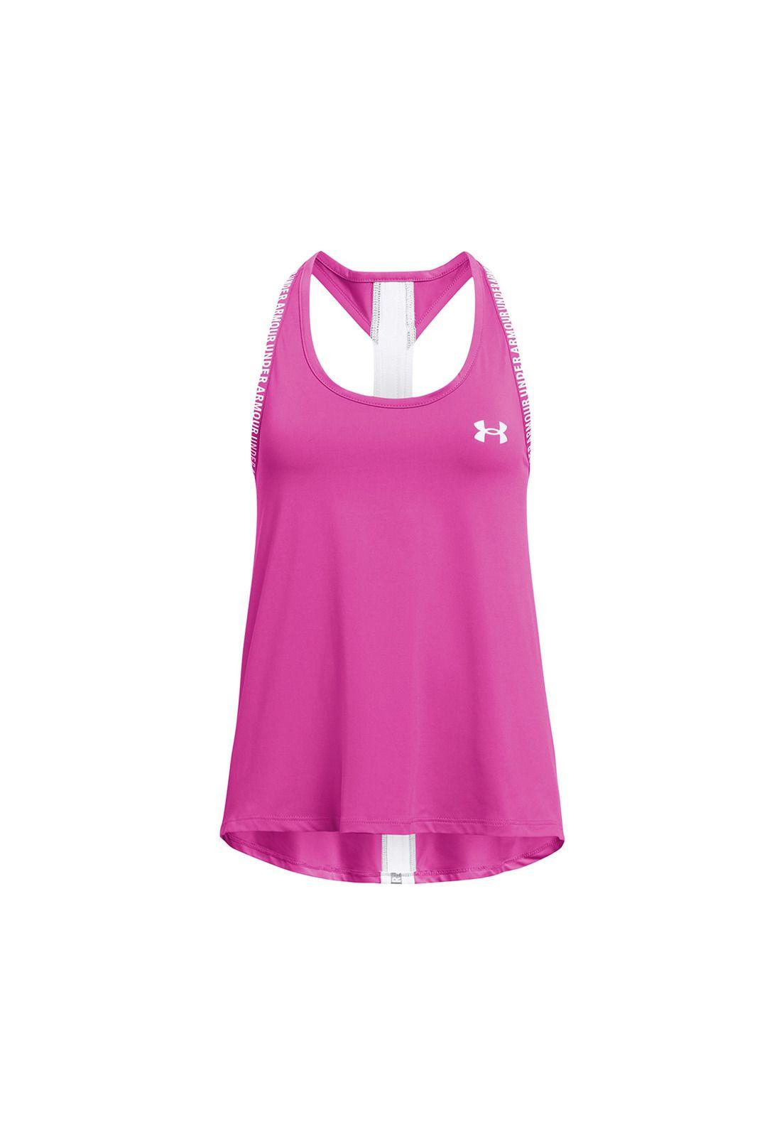 Polera Sin Mangas UA Knockout Niña Rosado-0