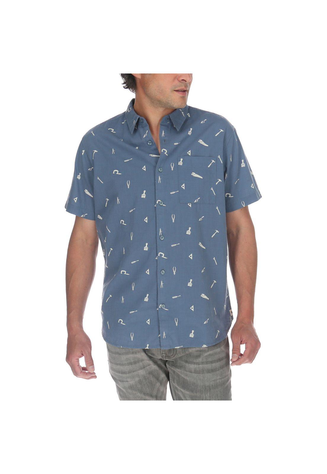 Camisa M/C Hombre Foundation S/S Ao Shirt Azul-0