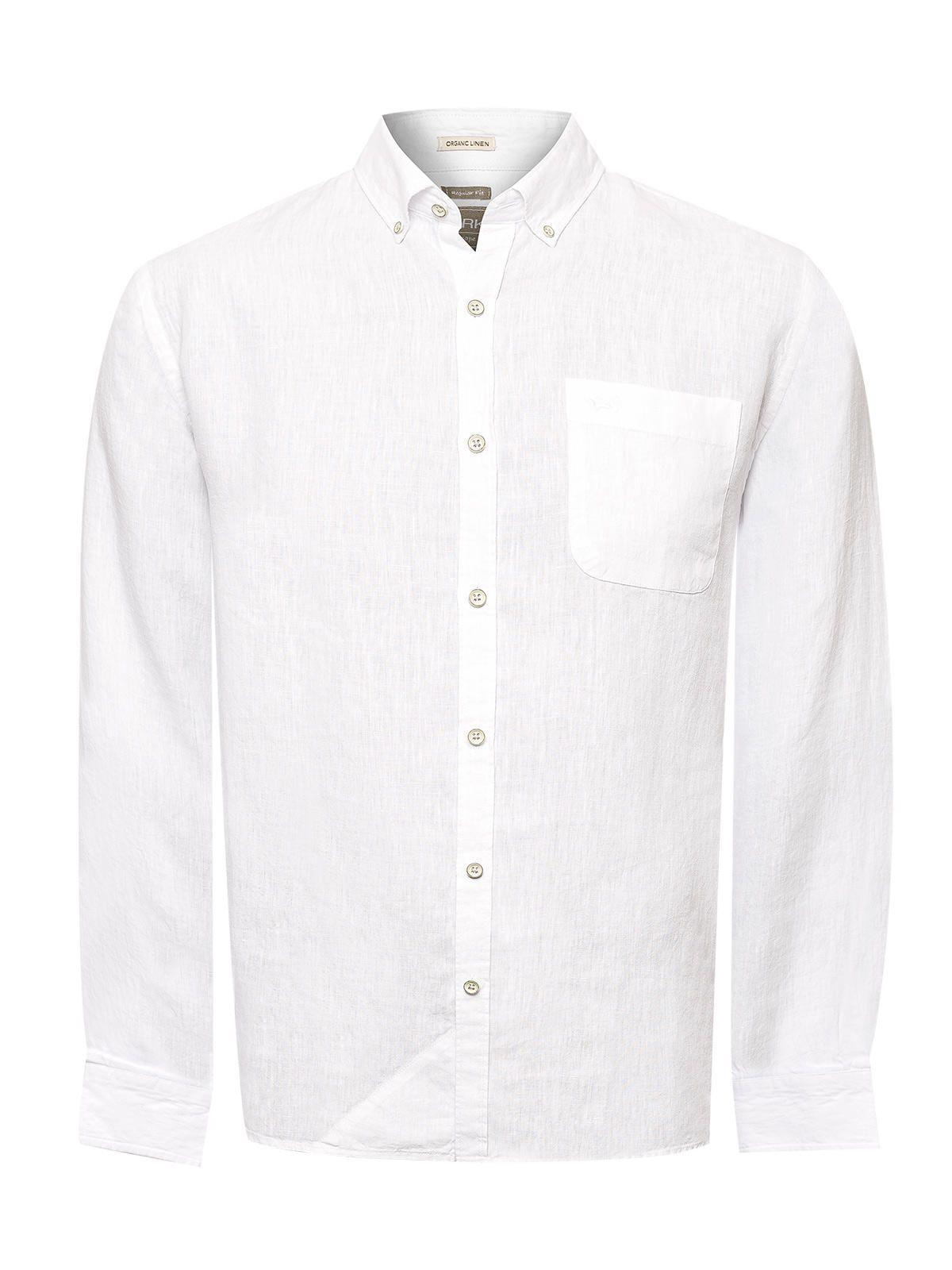 Camisa Lino Orgánico Hombre Linentex Blanco-0