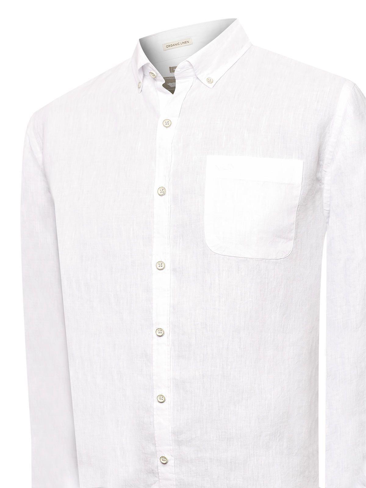 Camisa Lino Orgánico Hombre Linentex Blanco-3
