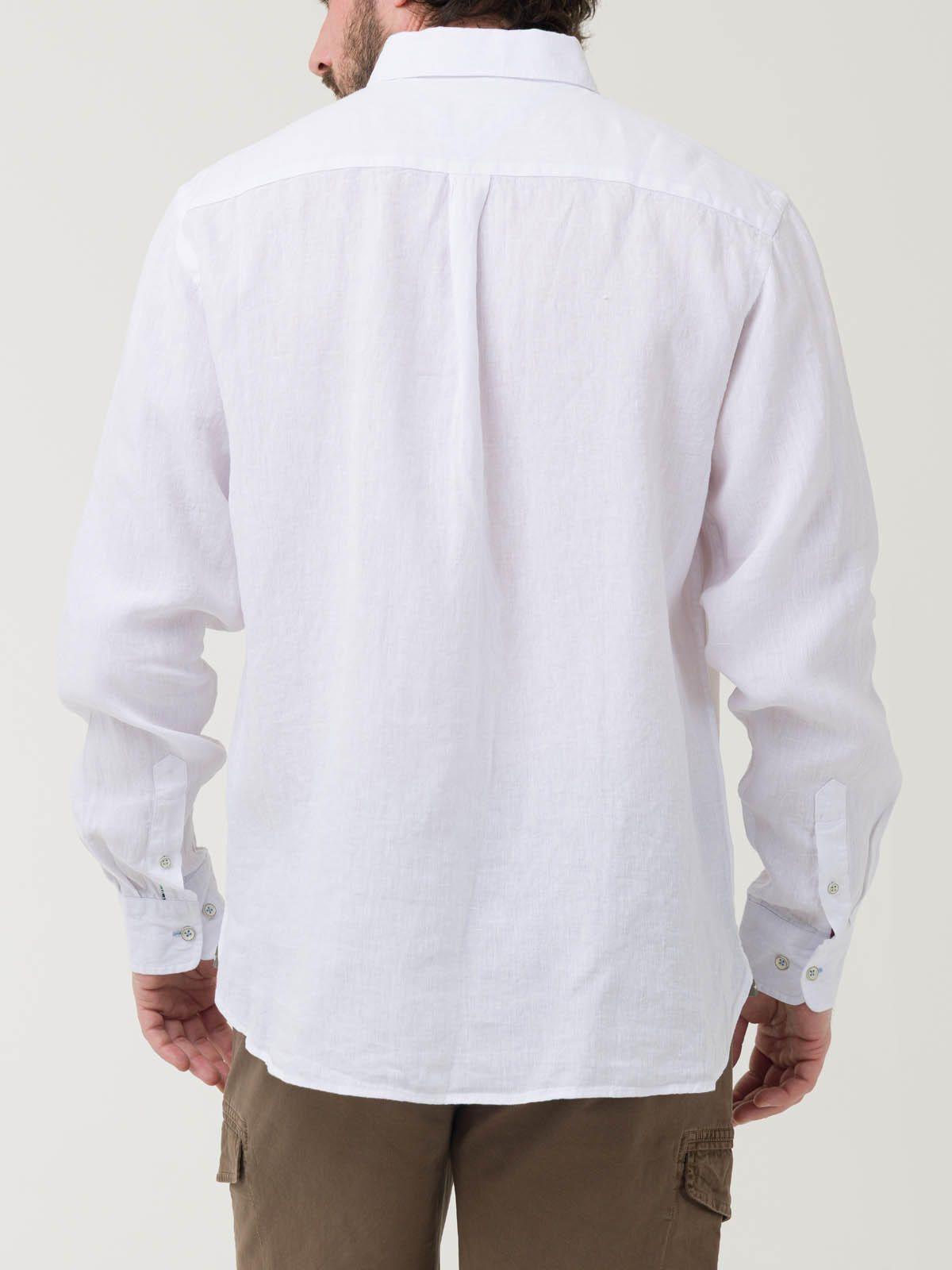 Camisa Lino Orgánico Hombre Linentex Blanco-5