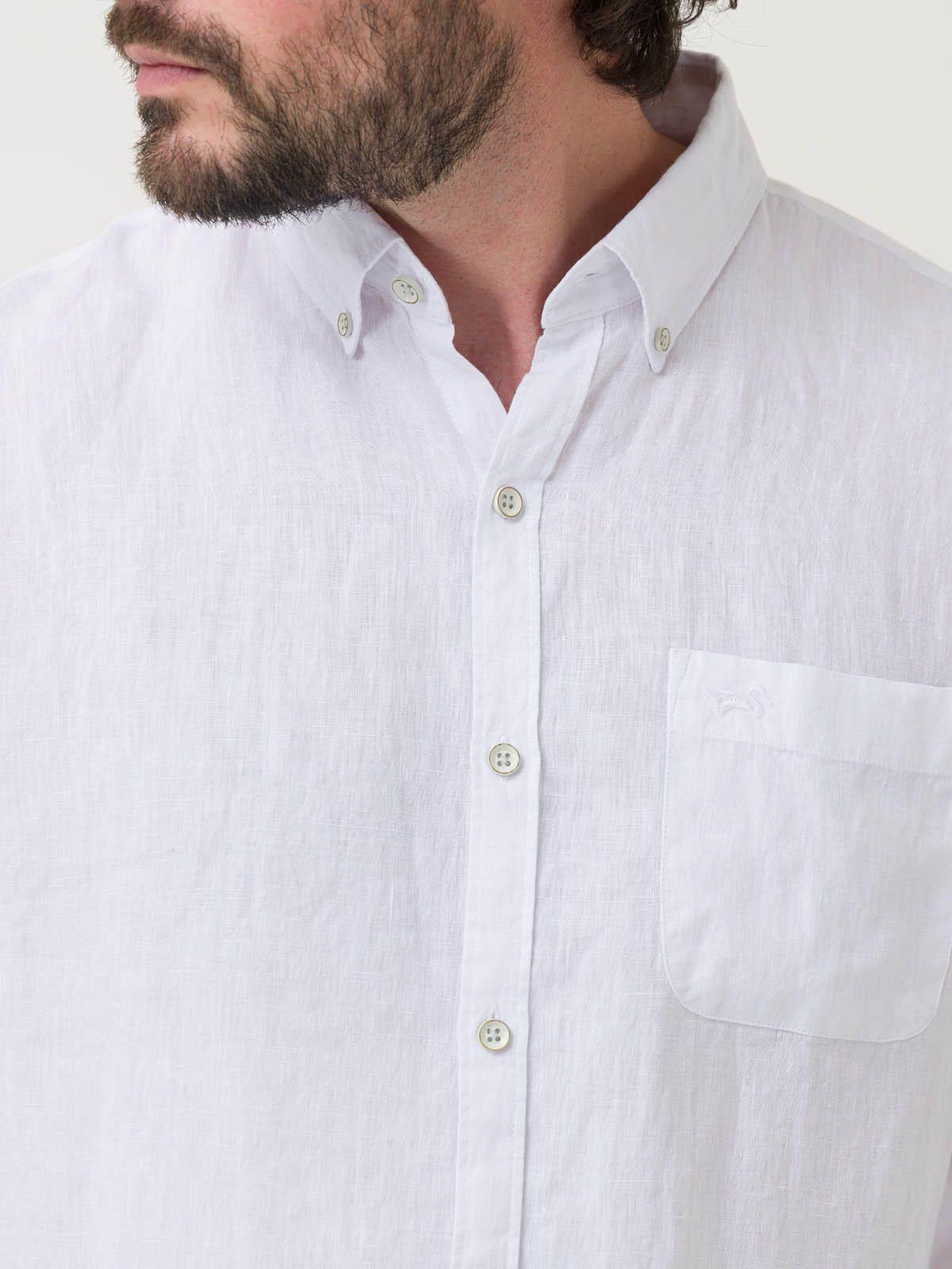 Camisa Lino Orgánico Hombre Linentex Blanco-6