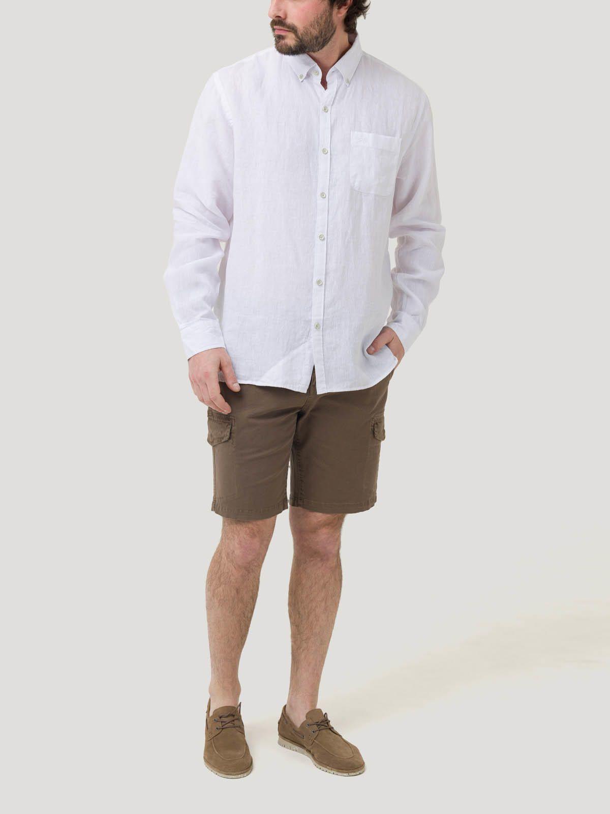 Camisa Lino Orgánico Hombre Linentex Blanco-7