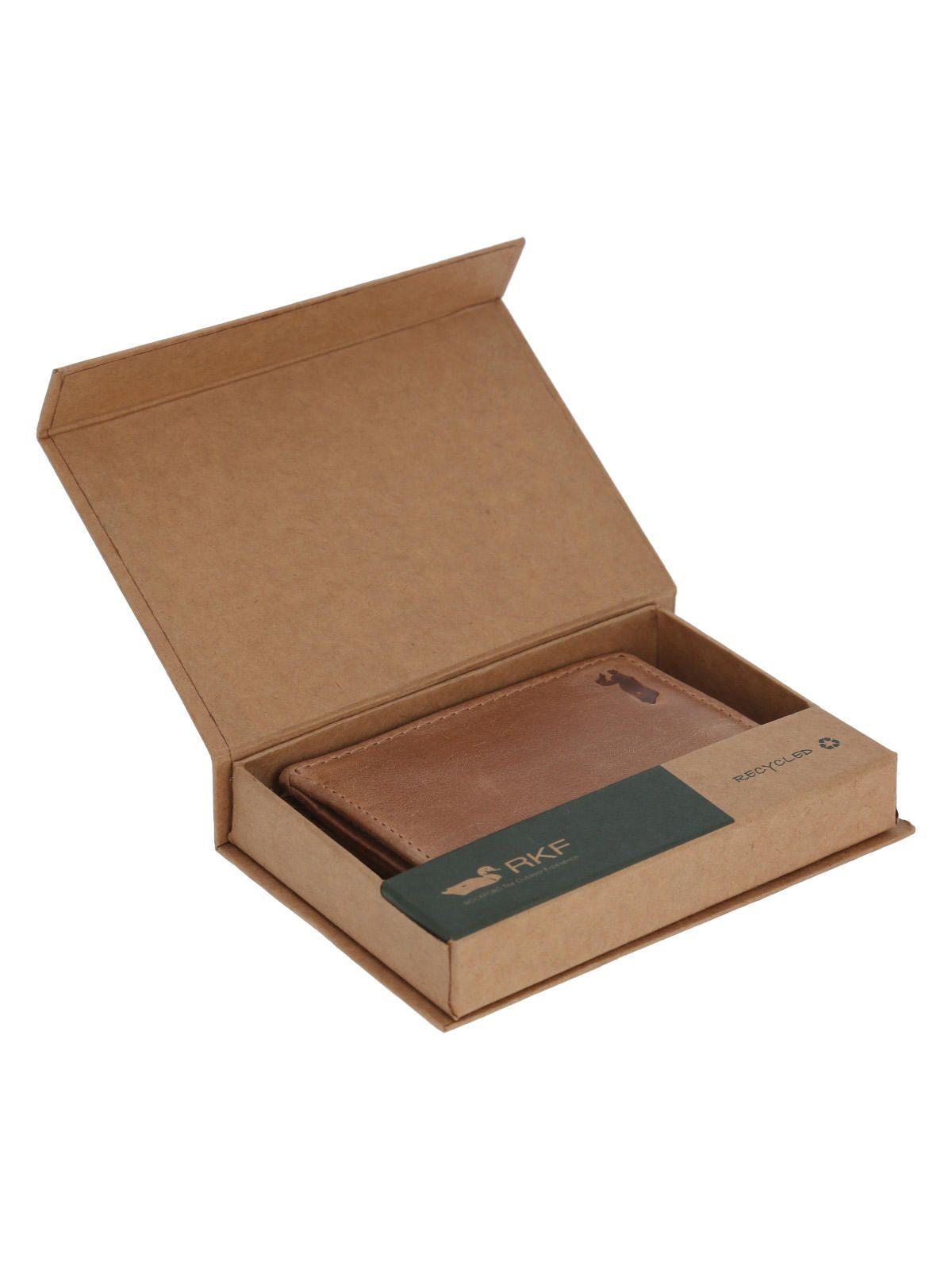 Billetera Cuero Hombre Fd Bifold Magnet Café-3