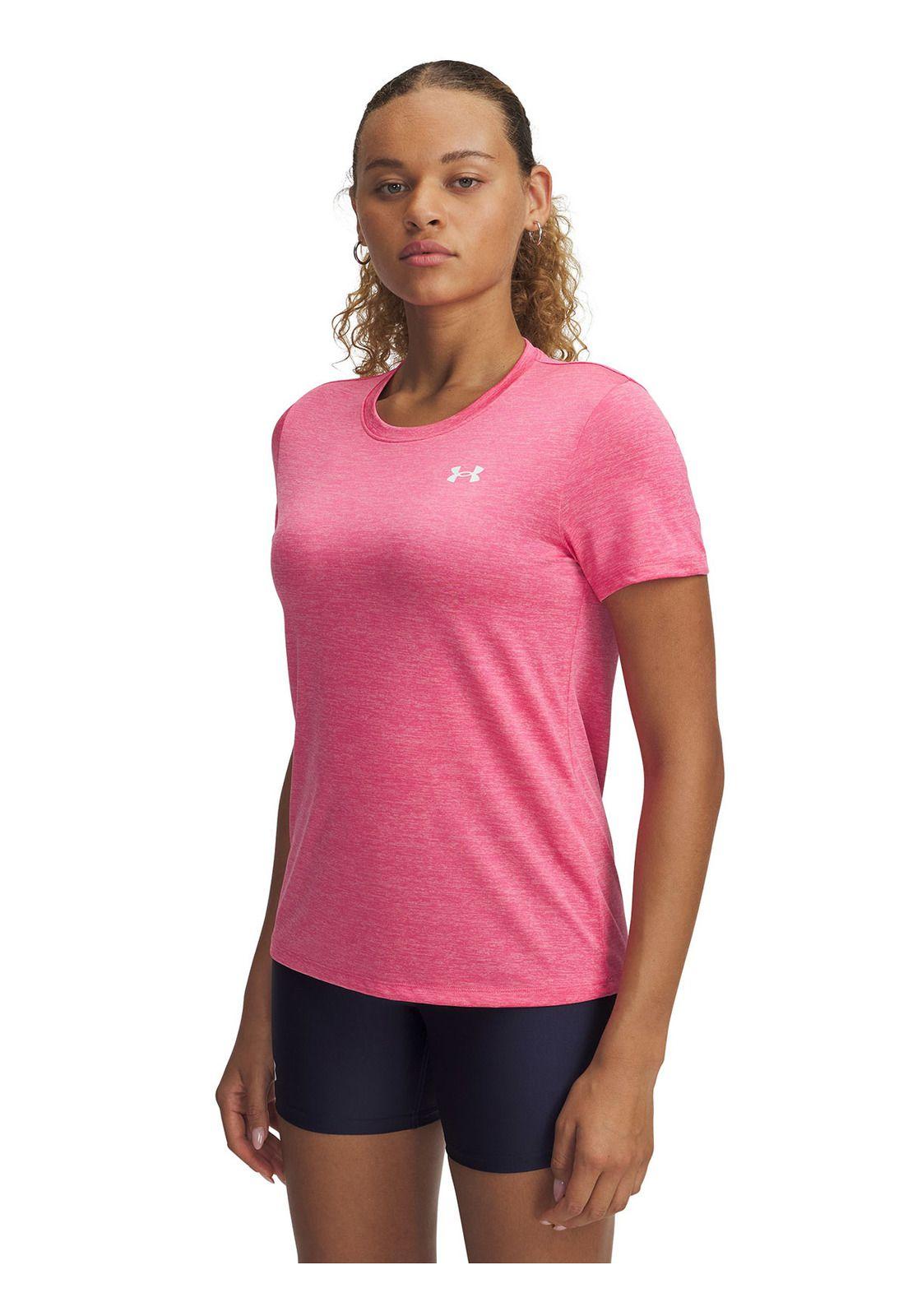 Polera Manga Corta Tech Twist Mujer Rosa-0