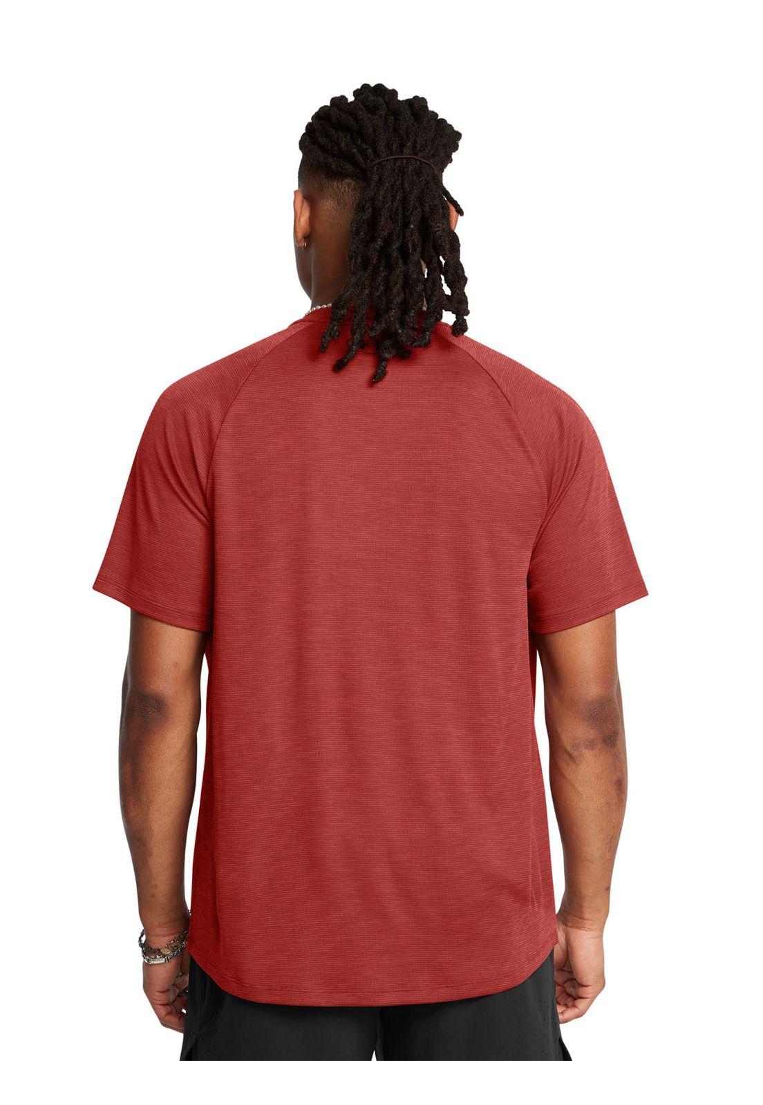 Polera manga corta Tech hombre Naranjo-4