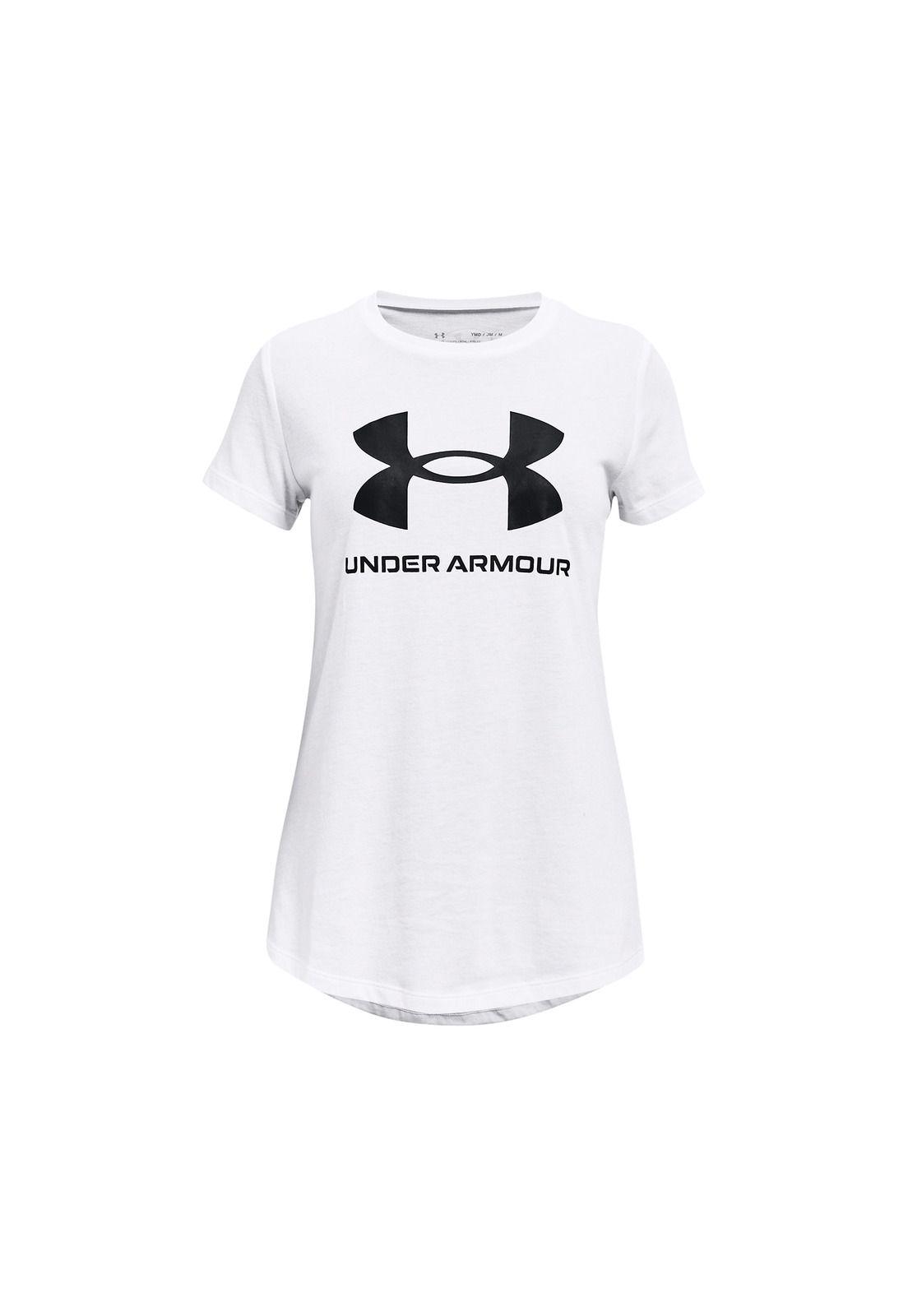 Polera manga corta UA para niña Blanco-0