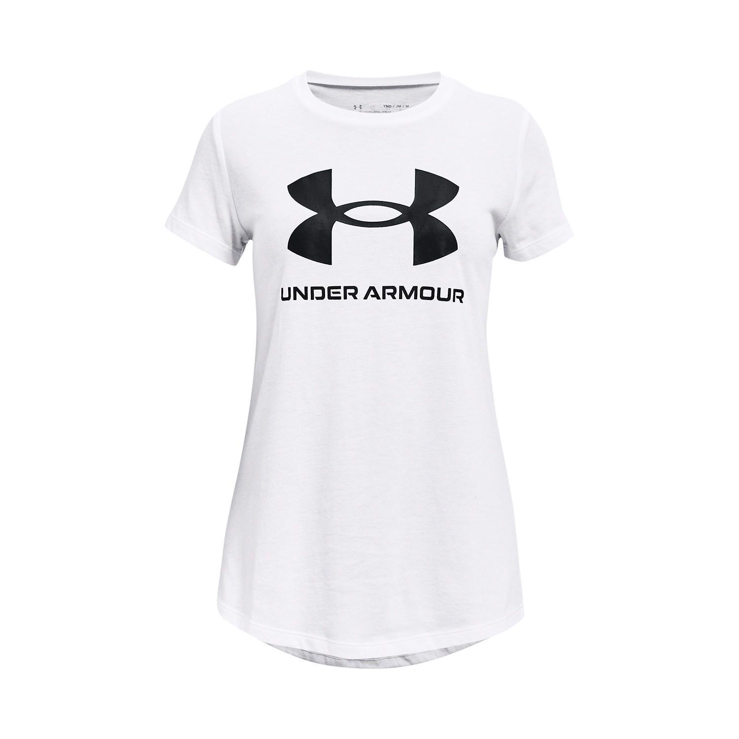 Polera manga corta UA para niña Blanco-0