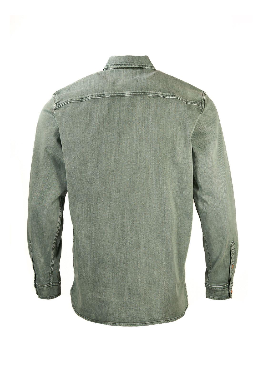 Camisa Algodón Orgánico Hombre Denim Verde-1