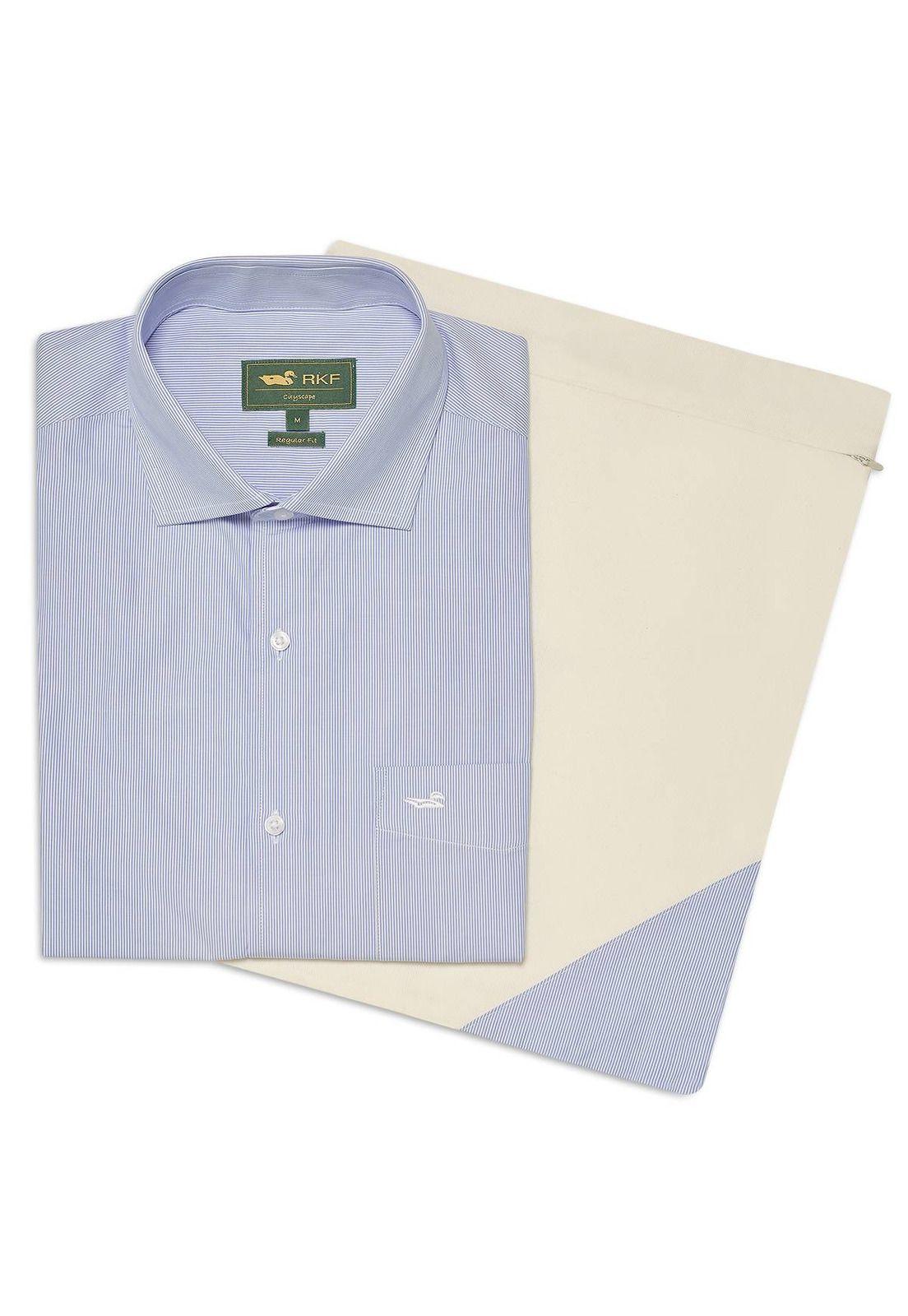 Camisa Cuello Italiano Hombre Easylife Celeste-5