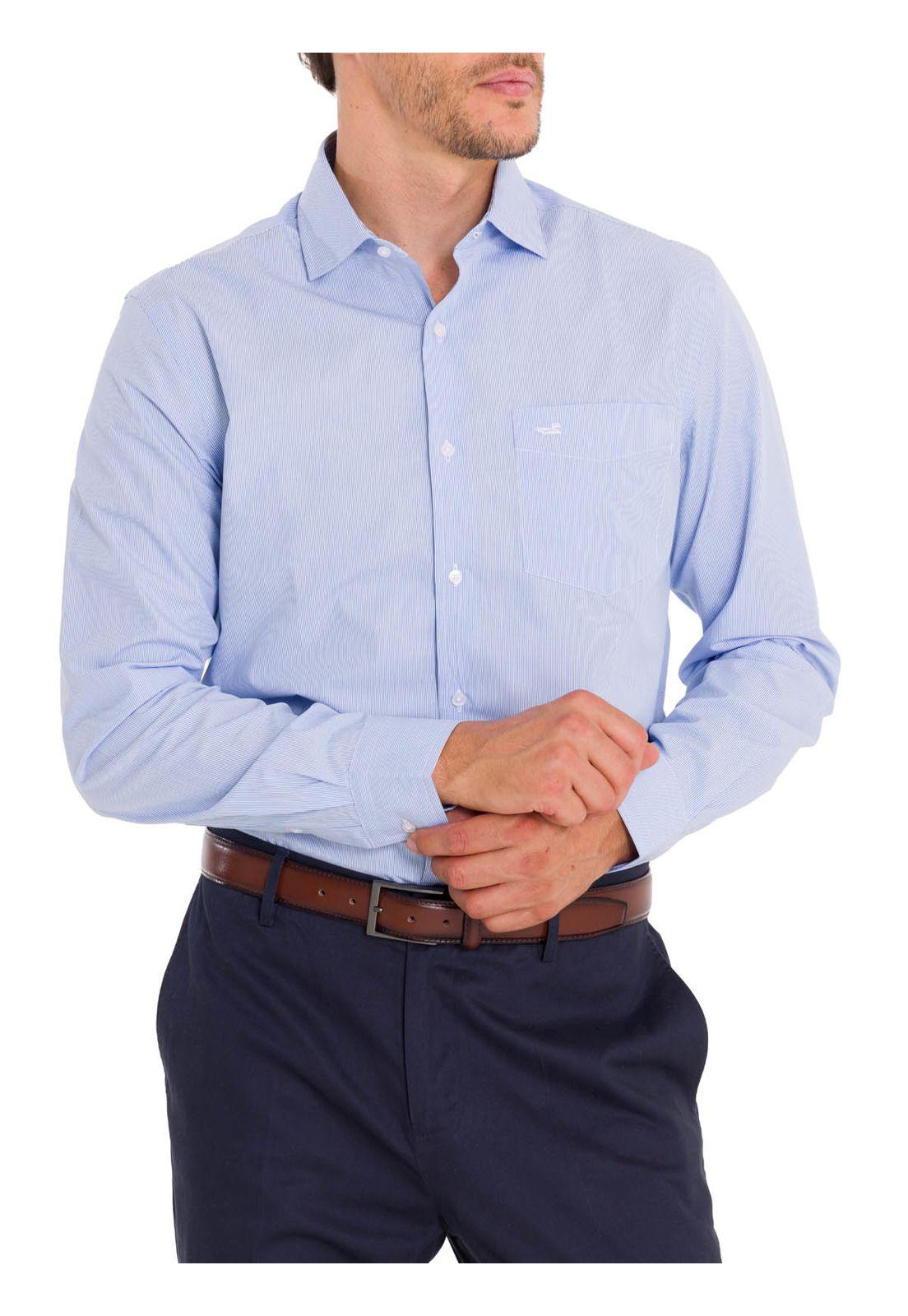 Camisa Cuello Italiano Hombre Easylife Celeste-6