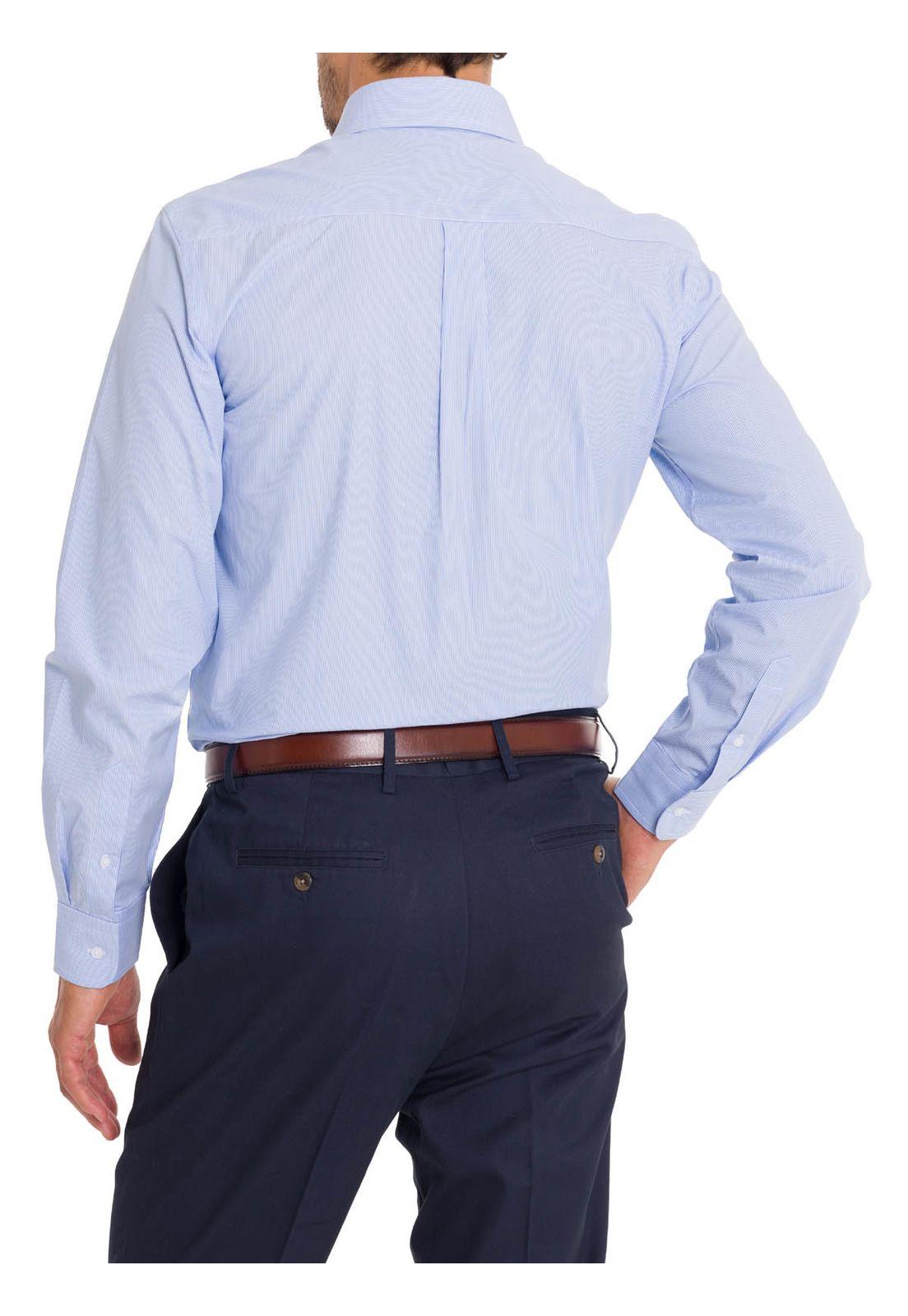 Camisa Cuello Italiano Hombre Easylife Celeste-8