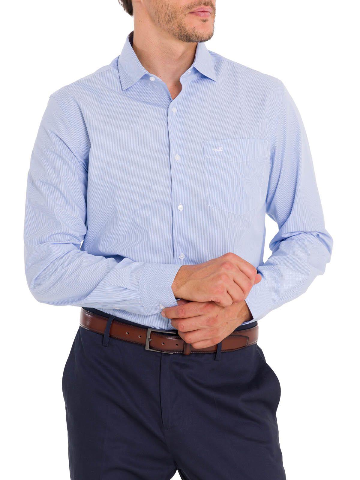 Camisa Cuello Italiano Hombre Easylife Celeste-6