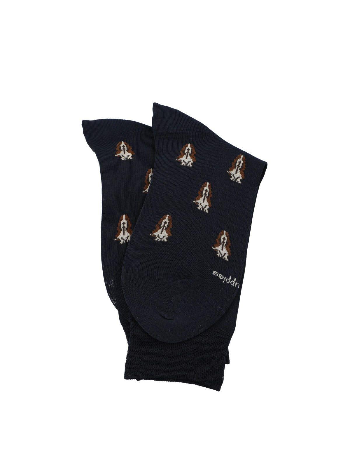 Calcetín Algodón Hombre D Basset Logo Azul Oscuro-2