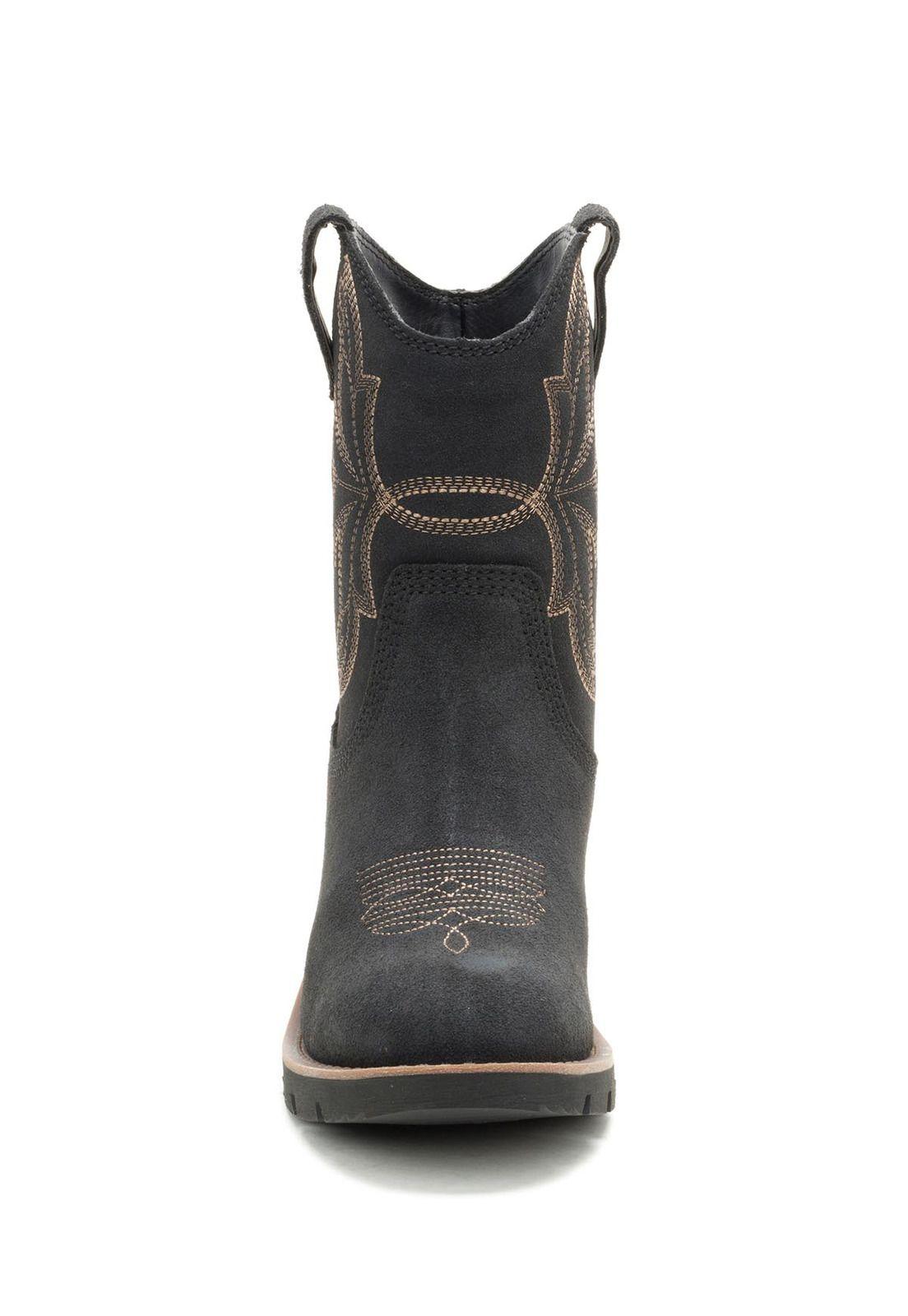 Bota Texana Gamuza Rewrite Frontier Mujer Negra-4