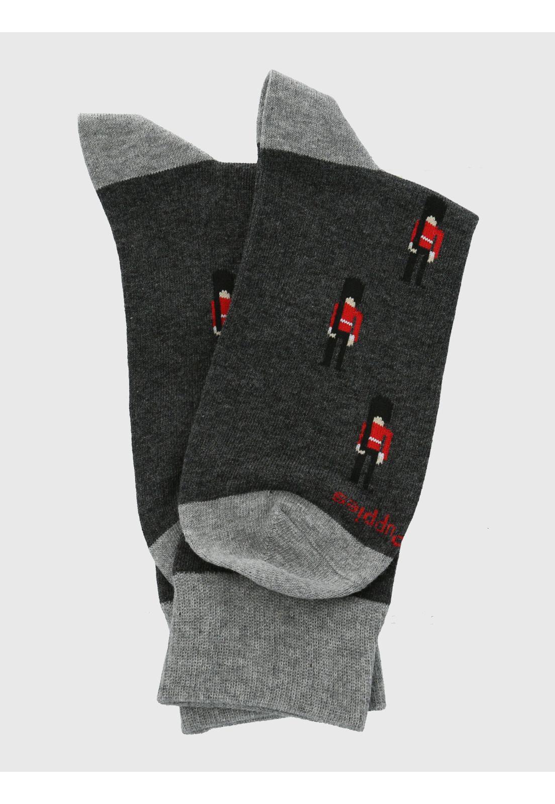 Calcetín Algodón Hombre C Guard Uk Gris-2