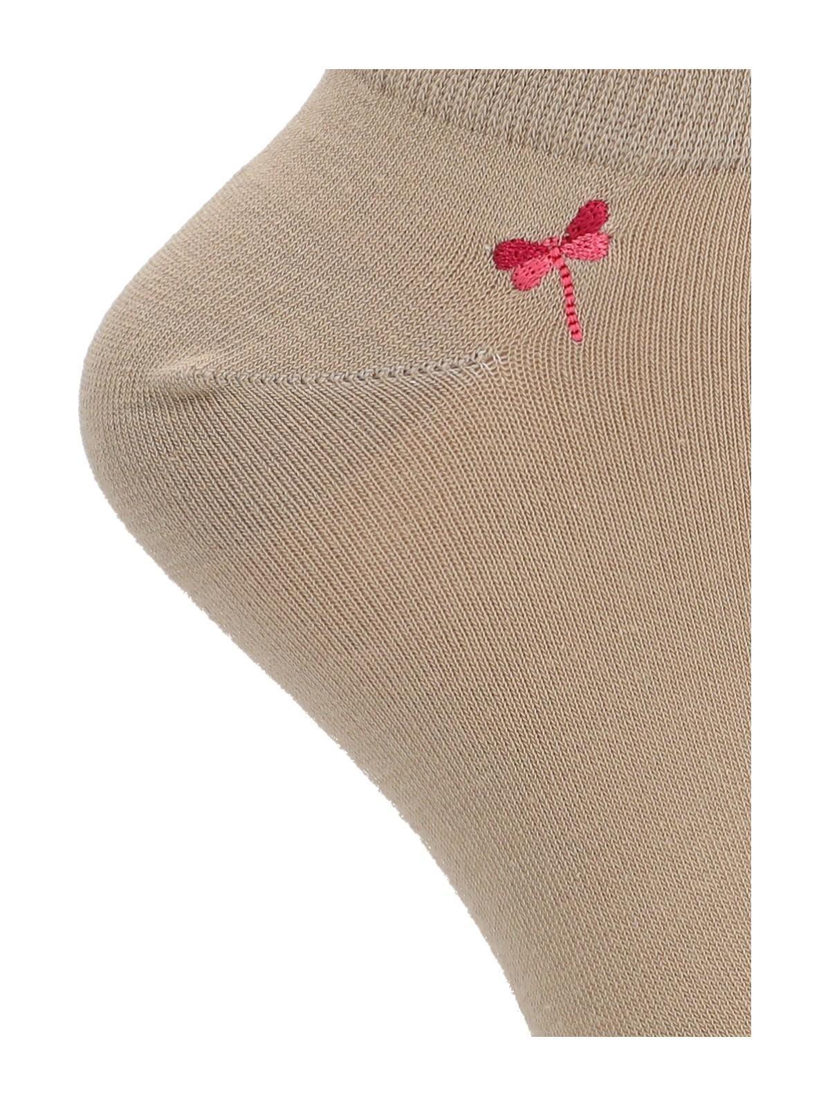 Calcetín Mujer Ped Emb Libelu Beige-1