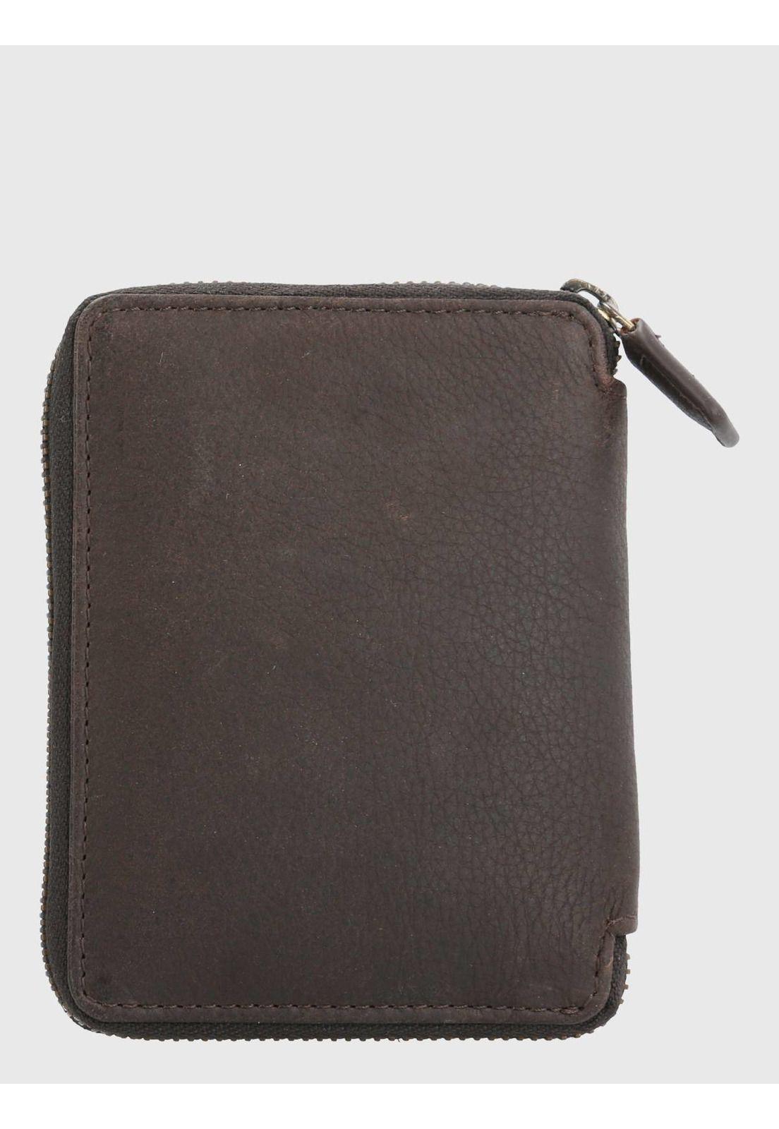 Billetera Cuero Mujer Th Mackay Zip Café-1