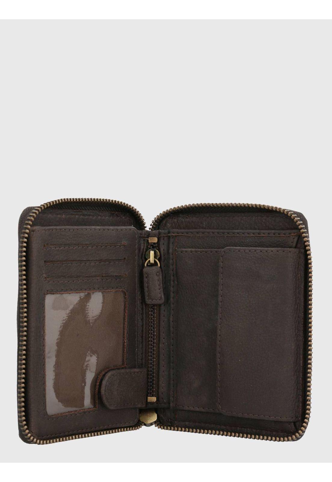Billetera Cuero Mujer Th Mackay Zip Café-2