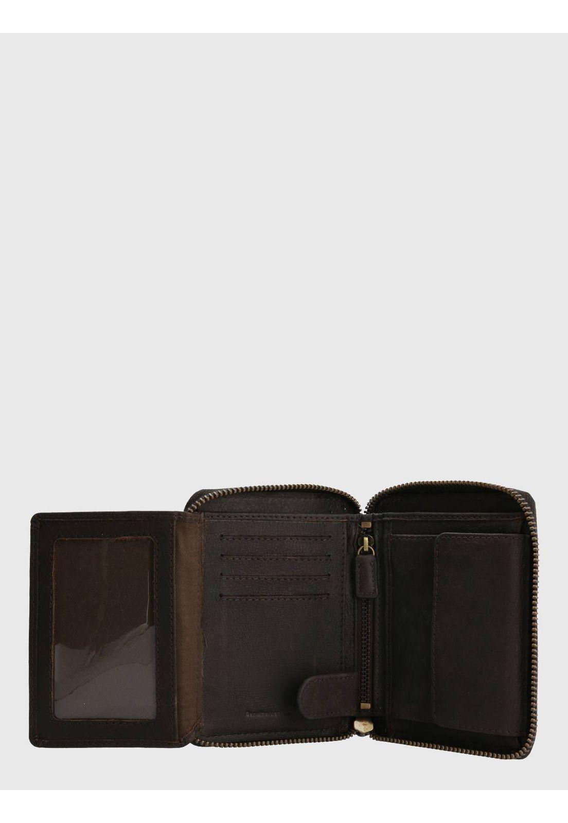 Billetera Cuero Mujer Th Mackay Zip Café-3