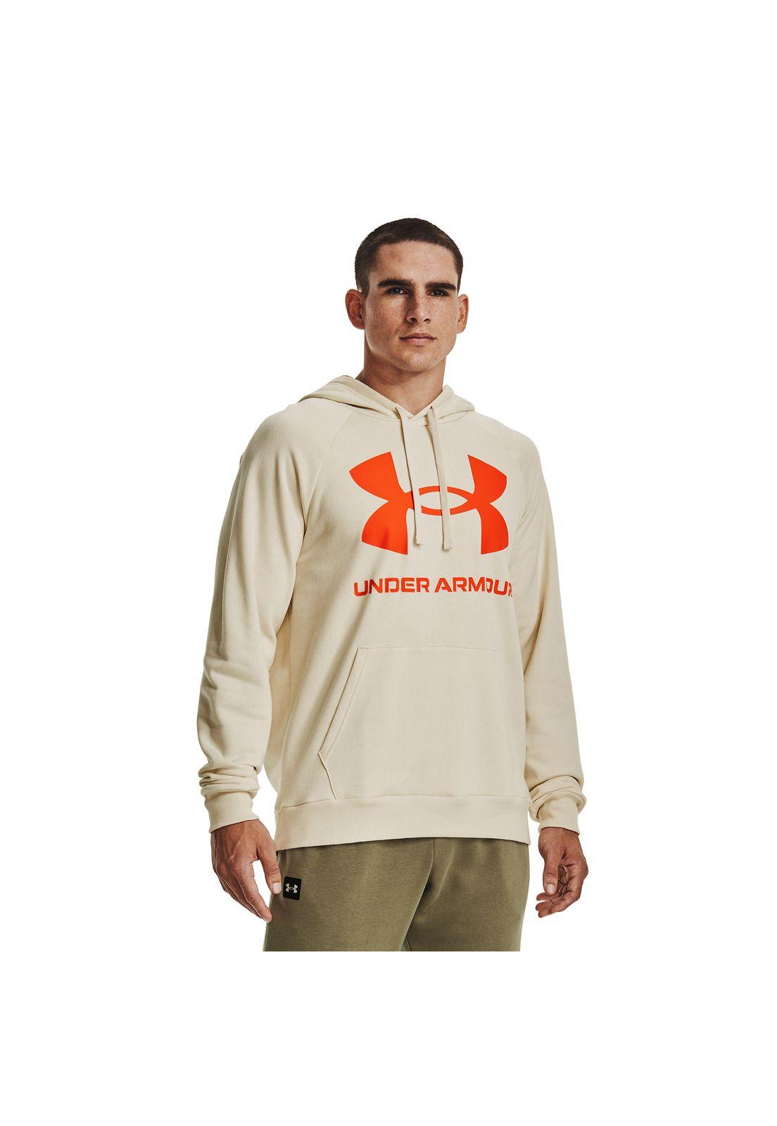 Poleron Hombre Rival Fleece Big Logo Café-2