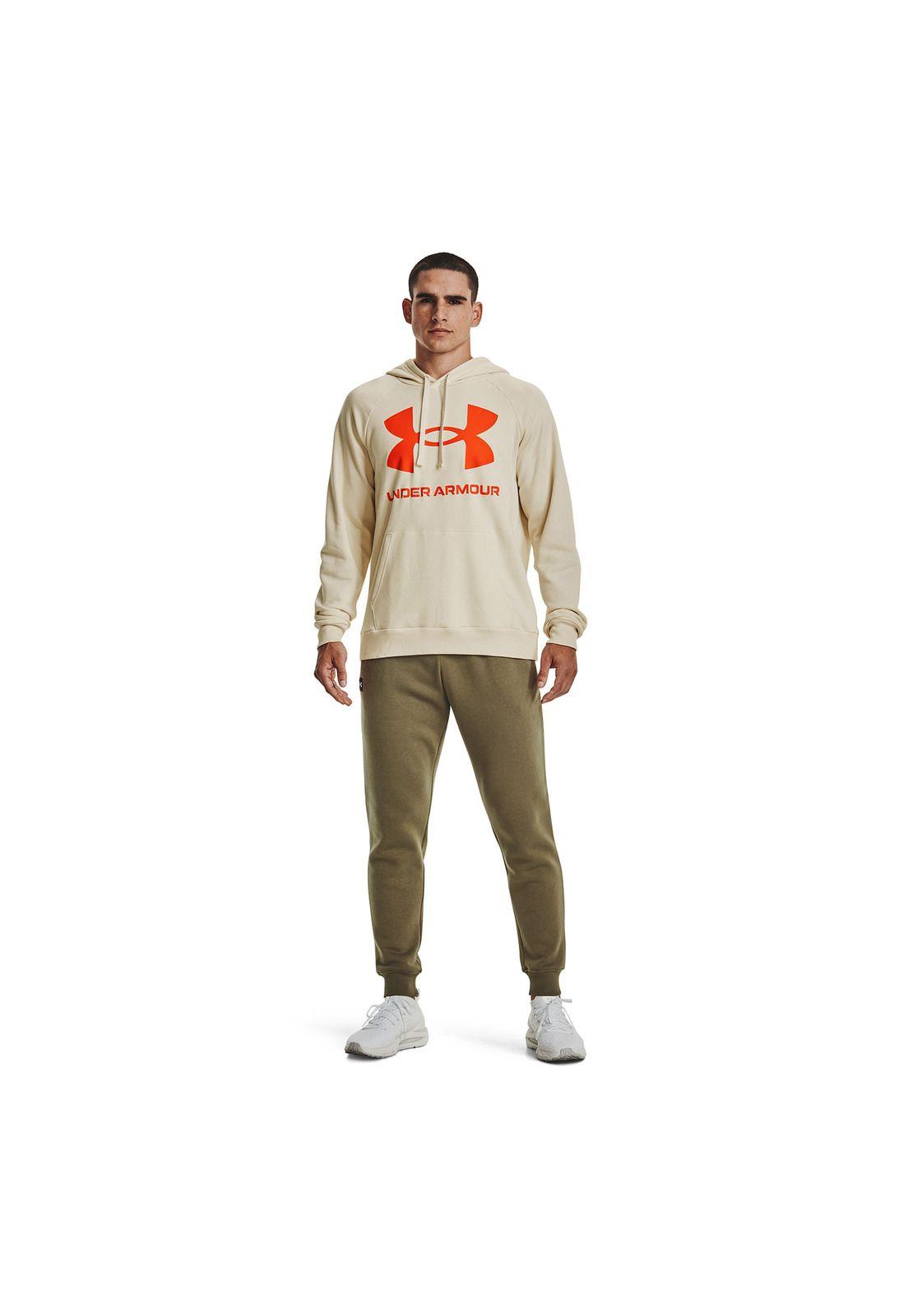 Poleron Hombre Rival Fleece Big Logo Café-4