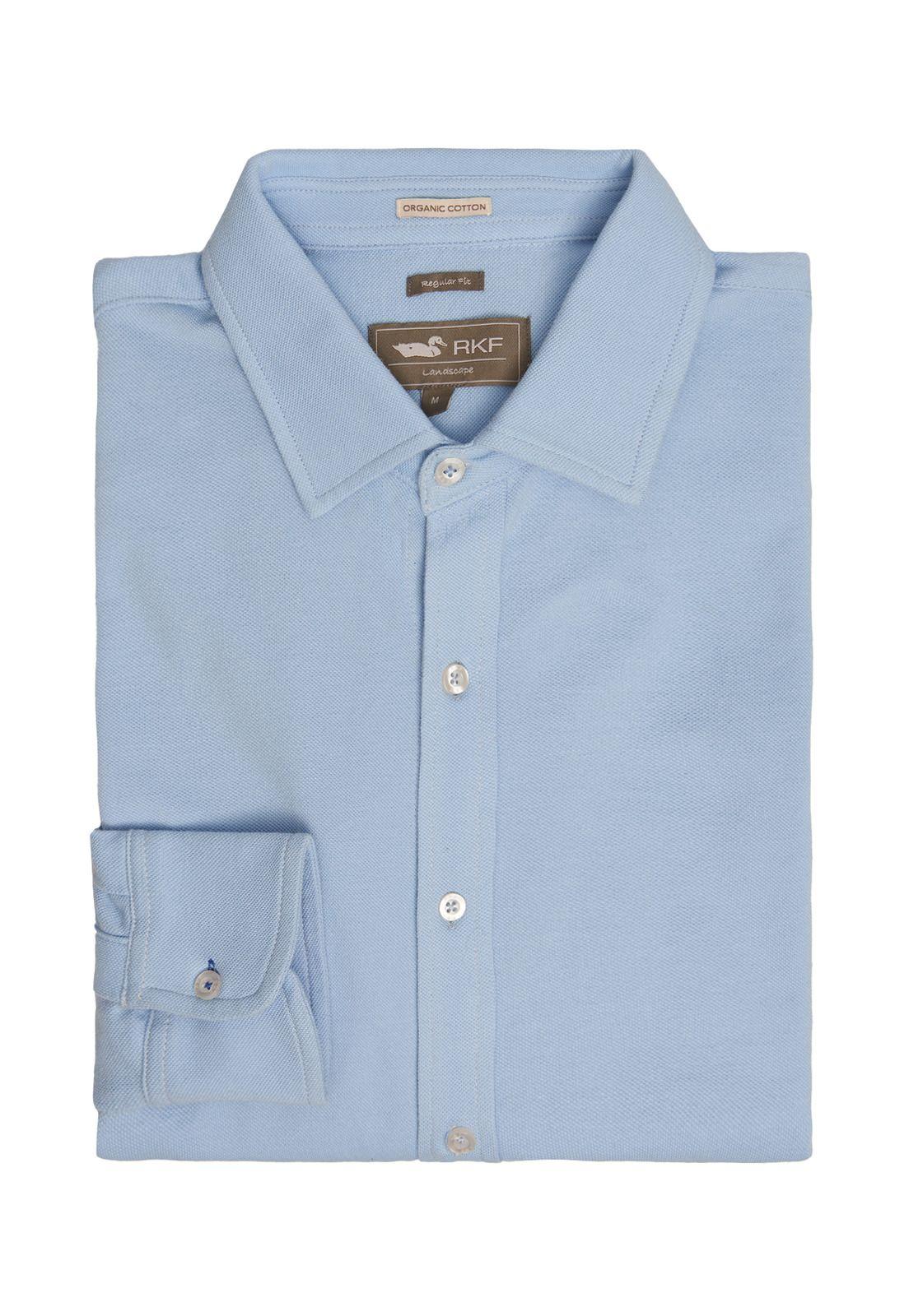Polera Algodón Org Hombre Piquelong Celeste-0