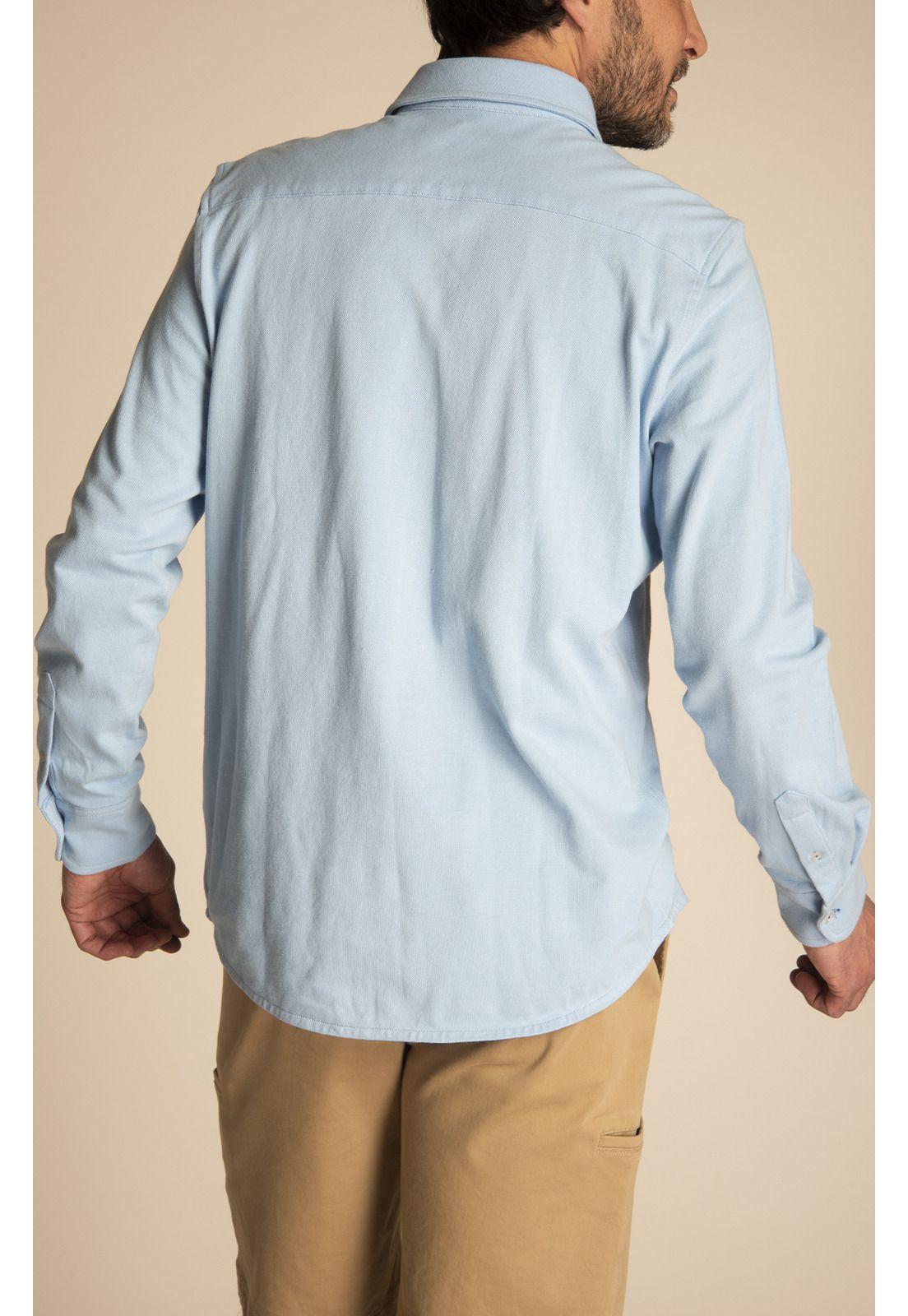 Polera Algodón Org Hombre Piquelong Celeste-7