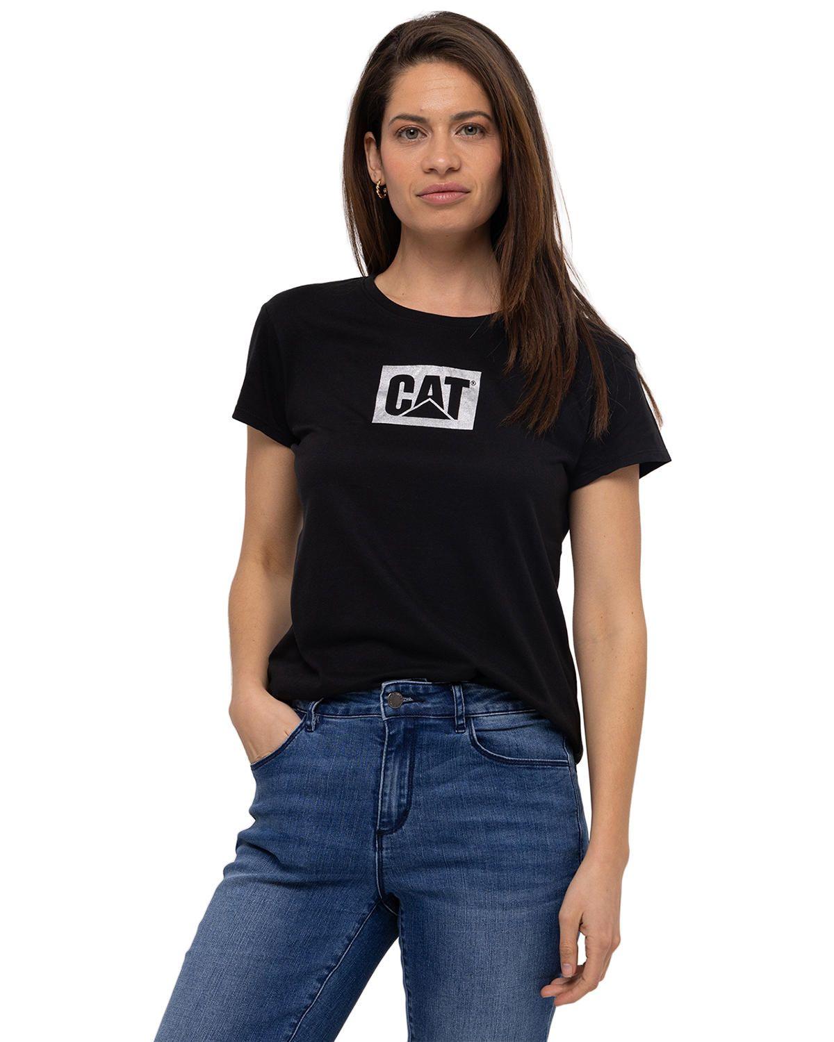 Polera M/C Metallic Logo Te Negro Mujer-0