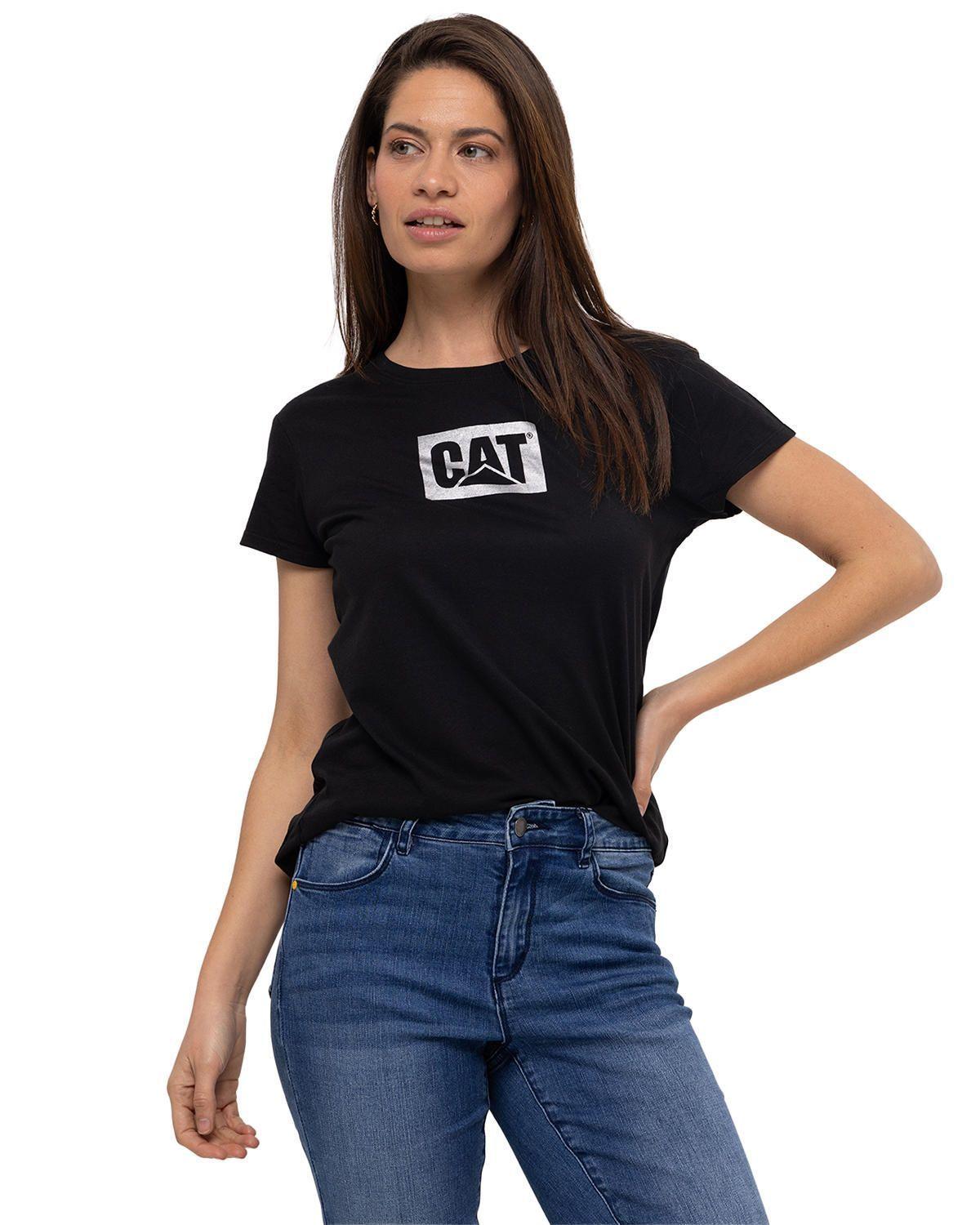 Polera M/C Metallic Logo Te Negro Mujer-1