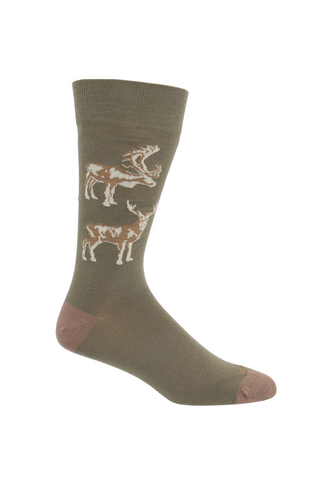 Calcetín Bambú Hombre Elks Verde-0