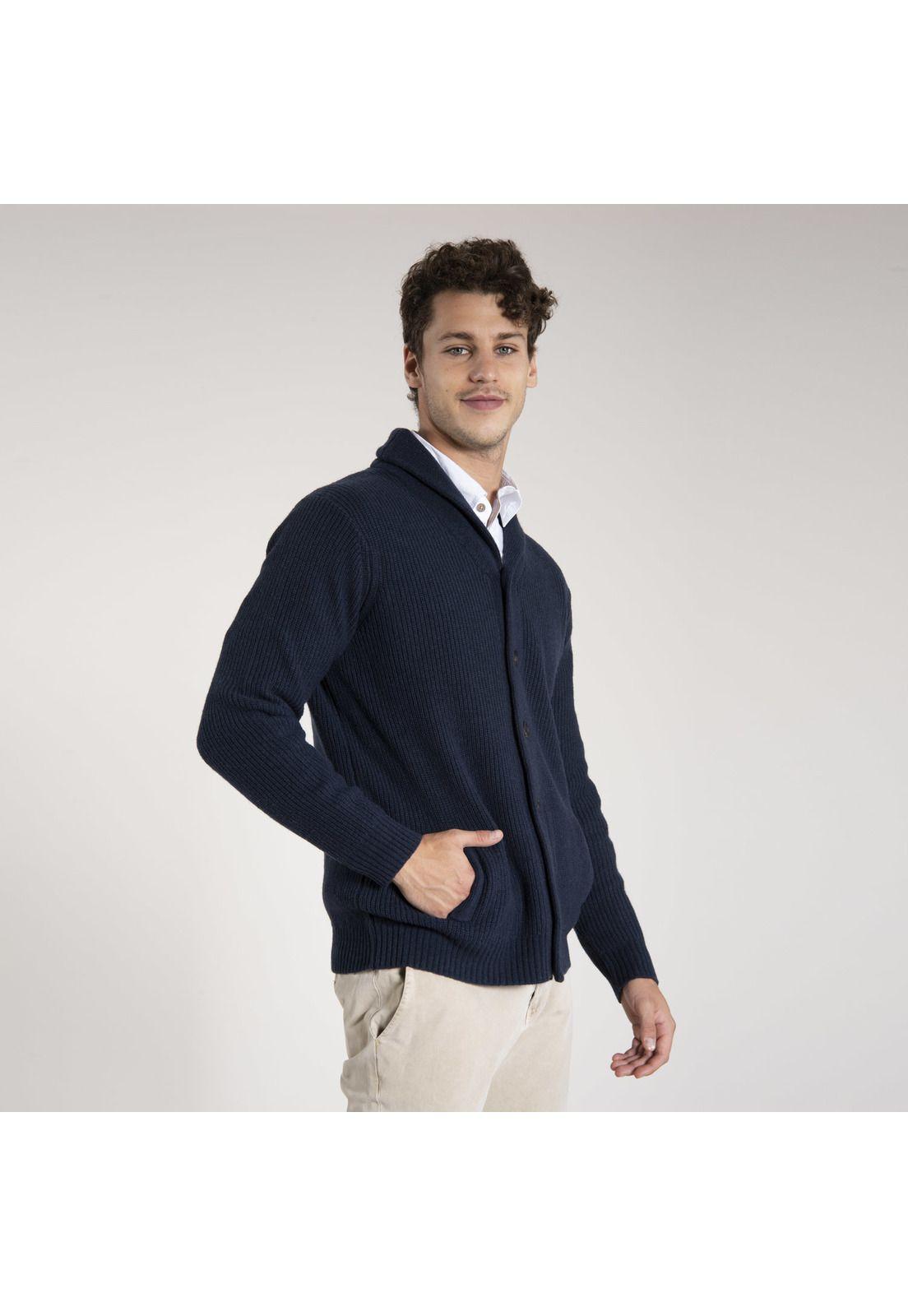 Chaleco Hombre Button Down Sweater Azul-1