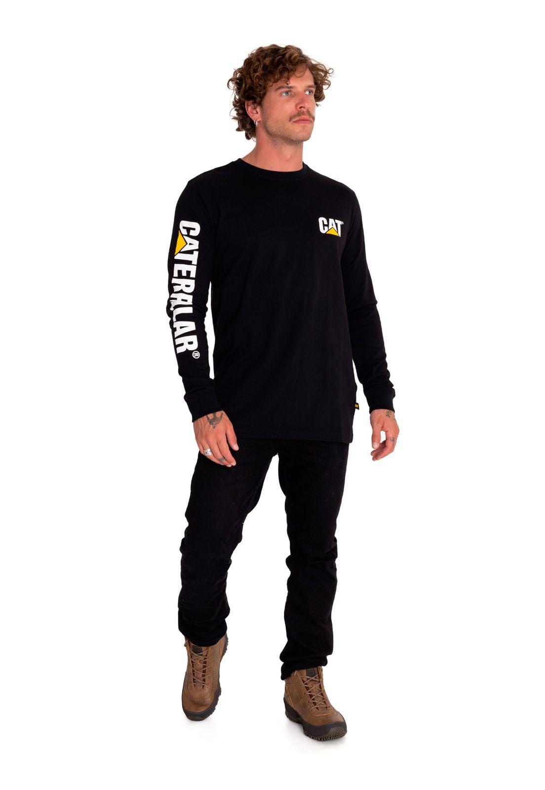 Polera Manga Larga Hombre Trademark Slim Negro-5