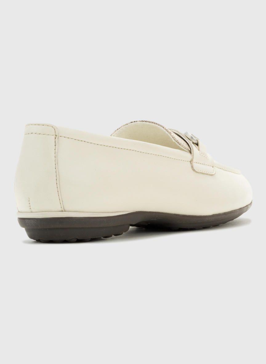 Mocasin Cuero Mujer AliceBit Loafer Blanco-3