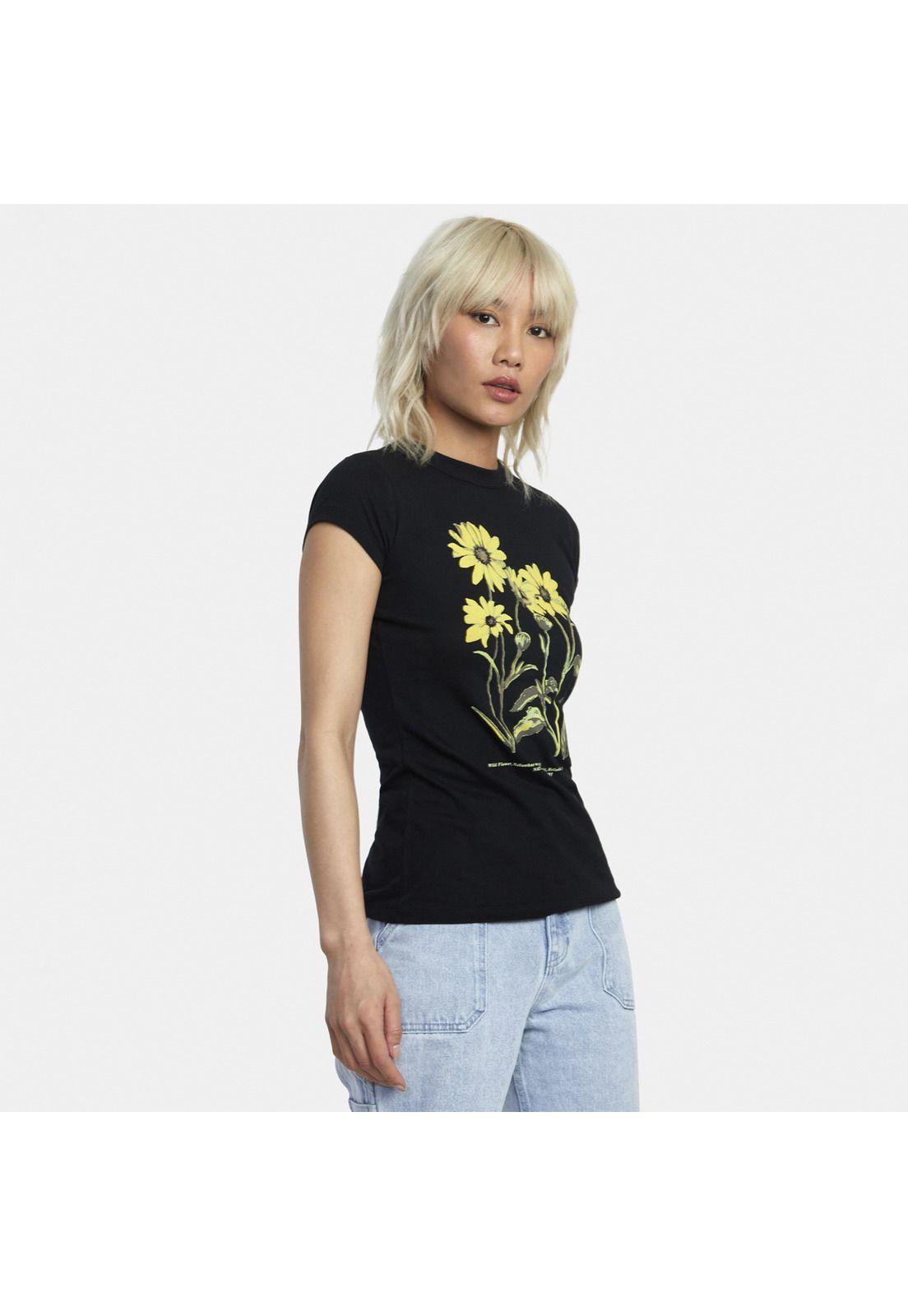 Polera M/C Mujer Botanical Naugh J Te Negro-6