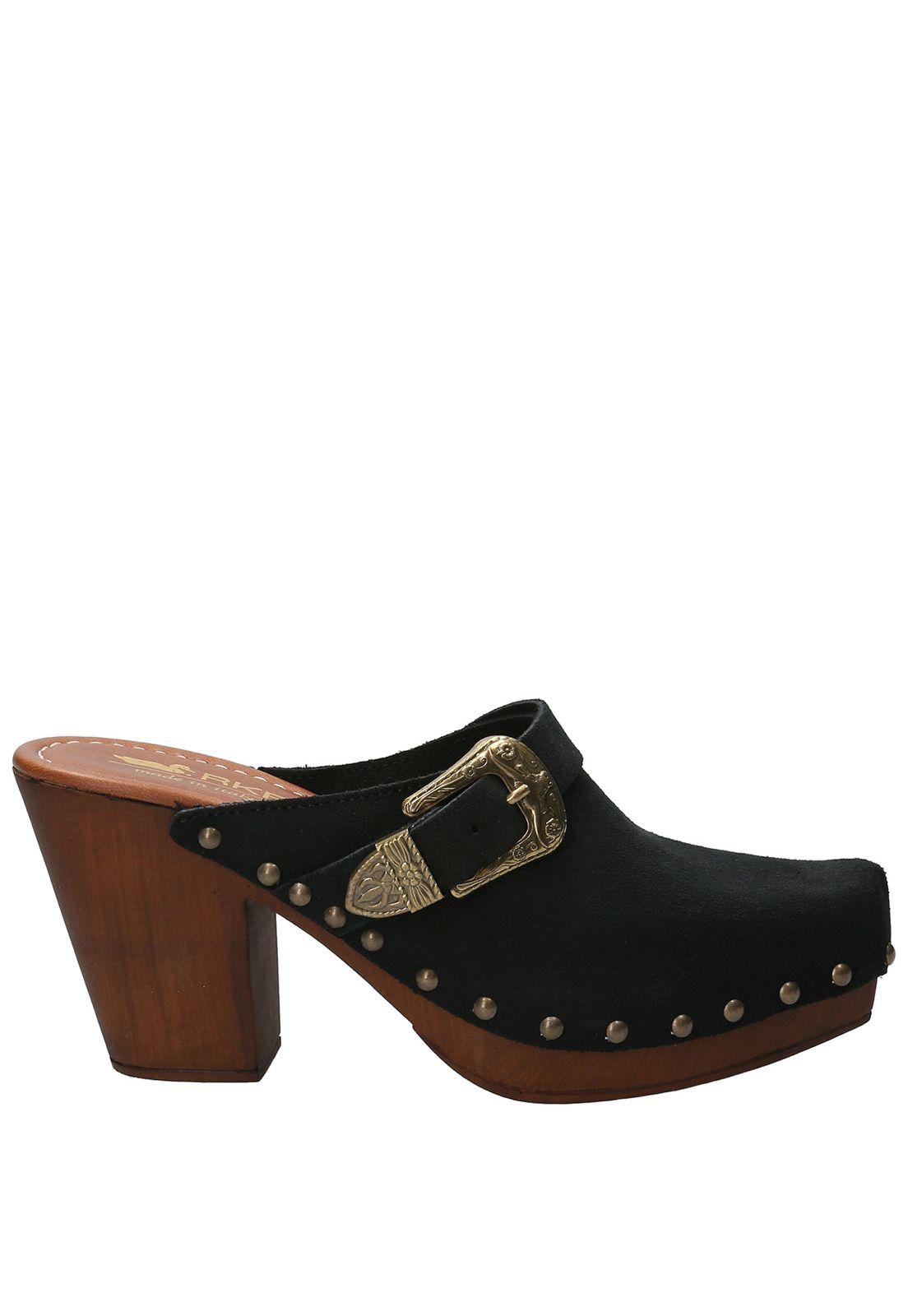 Sueco Cuero Mujer Padua Negro-0