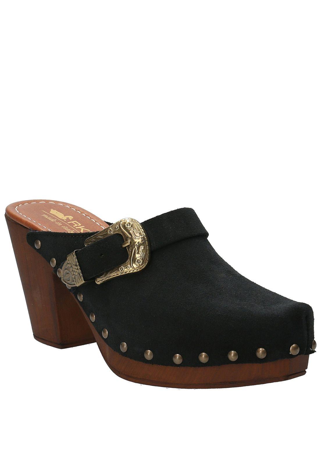 Sueco Cuero Mujer Padua Negro-1